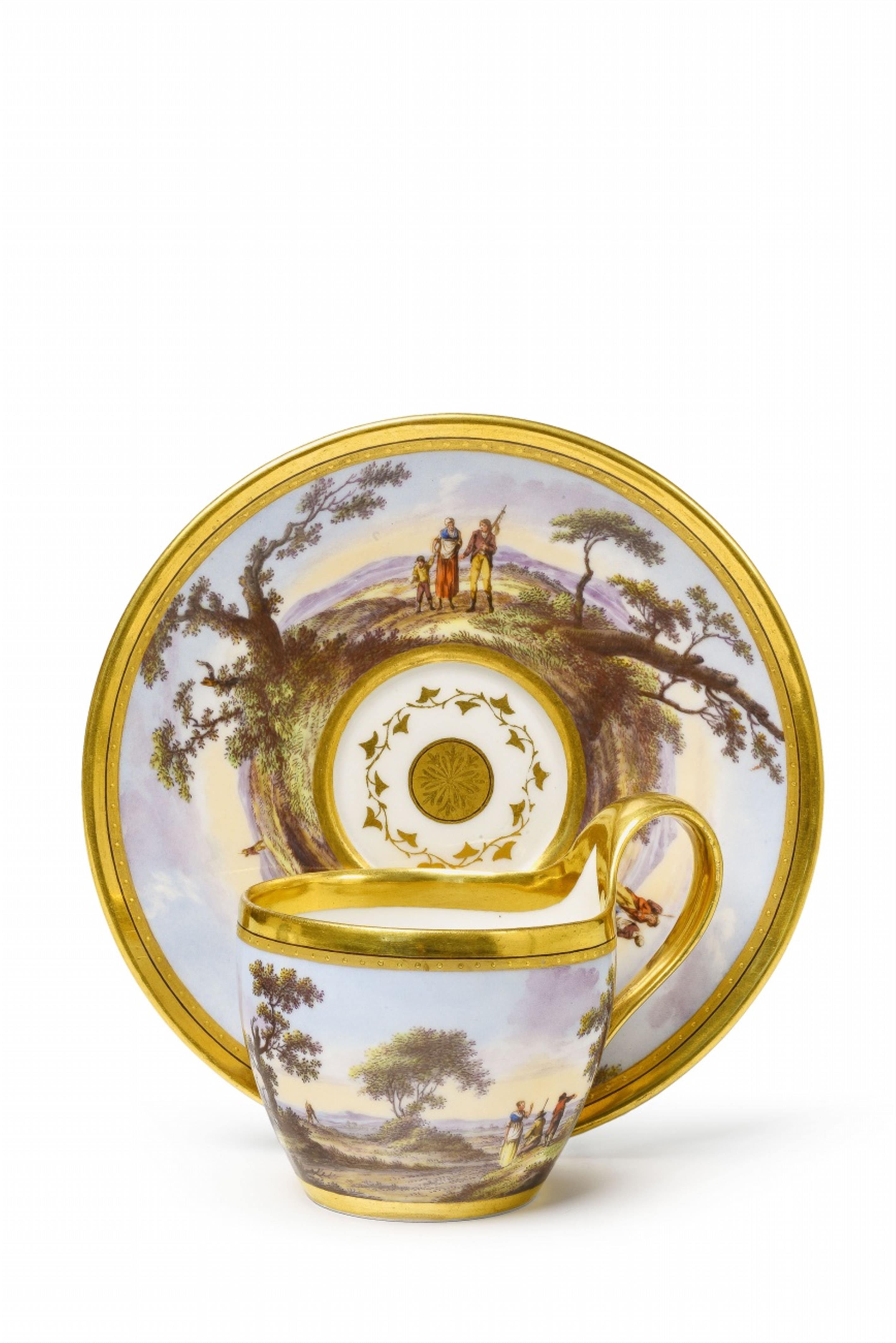 A Berlin KPM cup and saucer with Italian landscapes - image-1