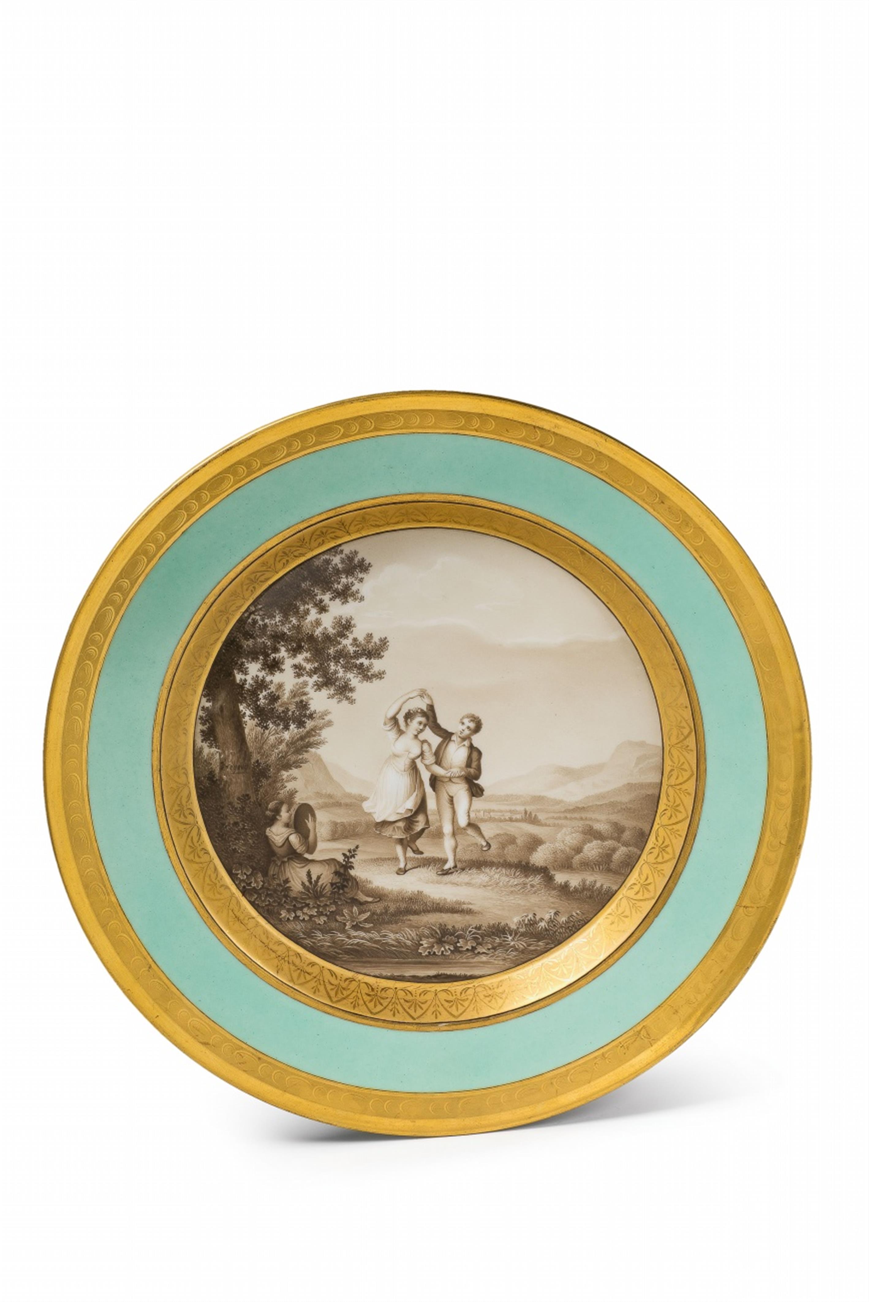 A Berlin KPM porcelain plate with Italian dancers - image-1