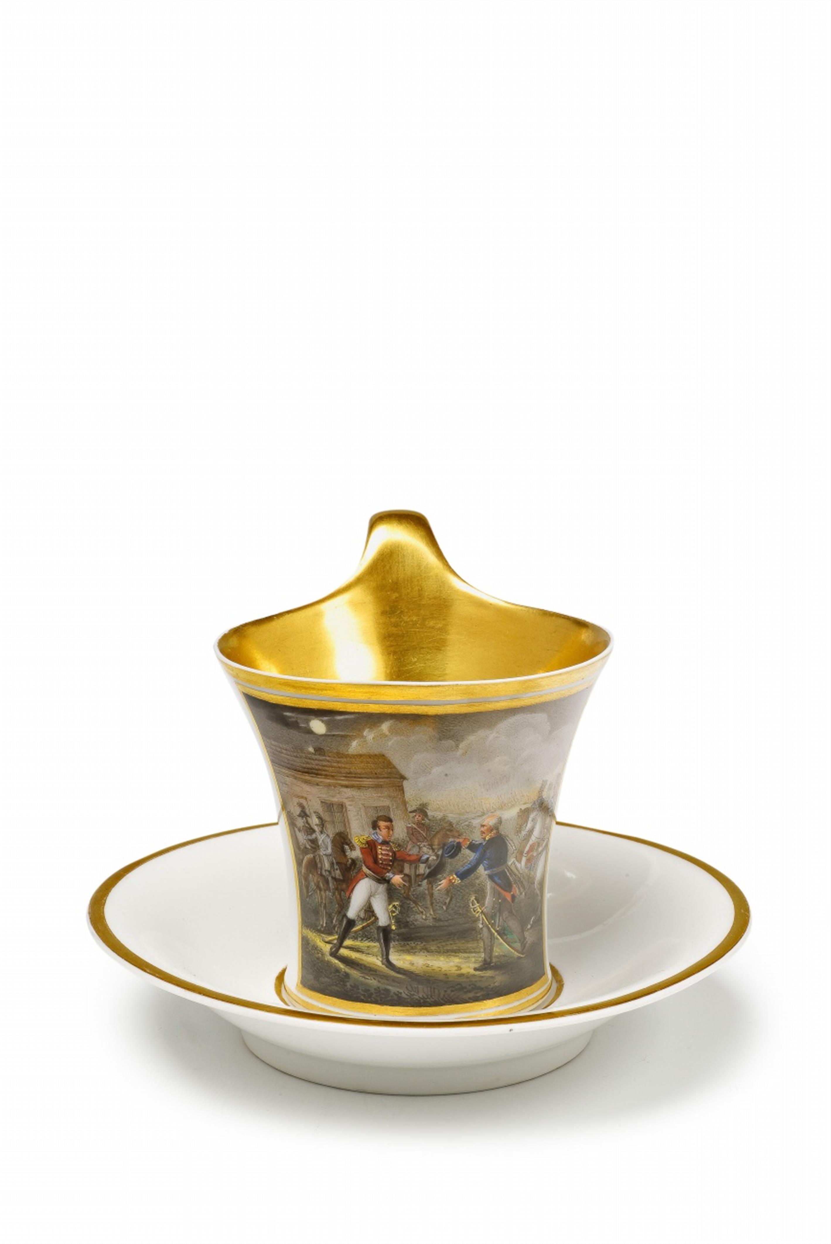 A Berlin KPM porcelain cup with a scene from the life of the Duke of Wellington - image-1