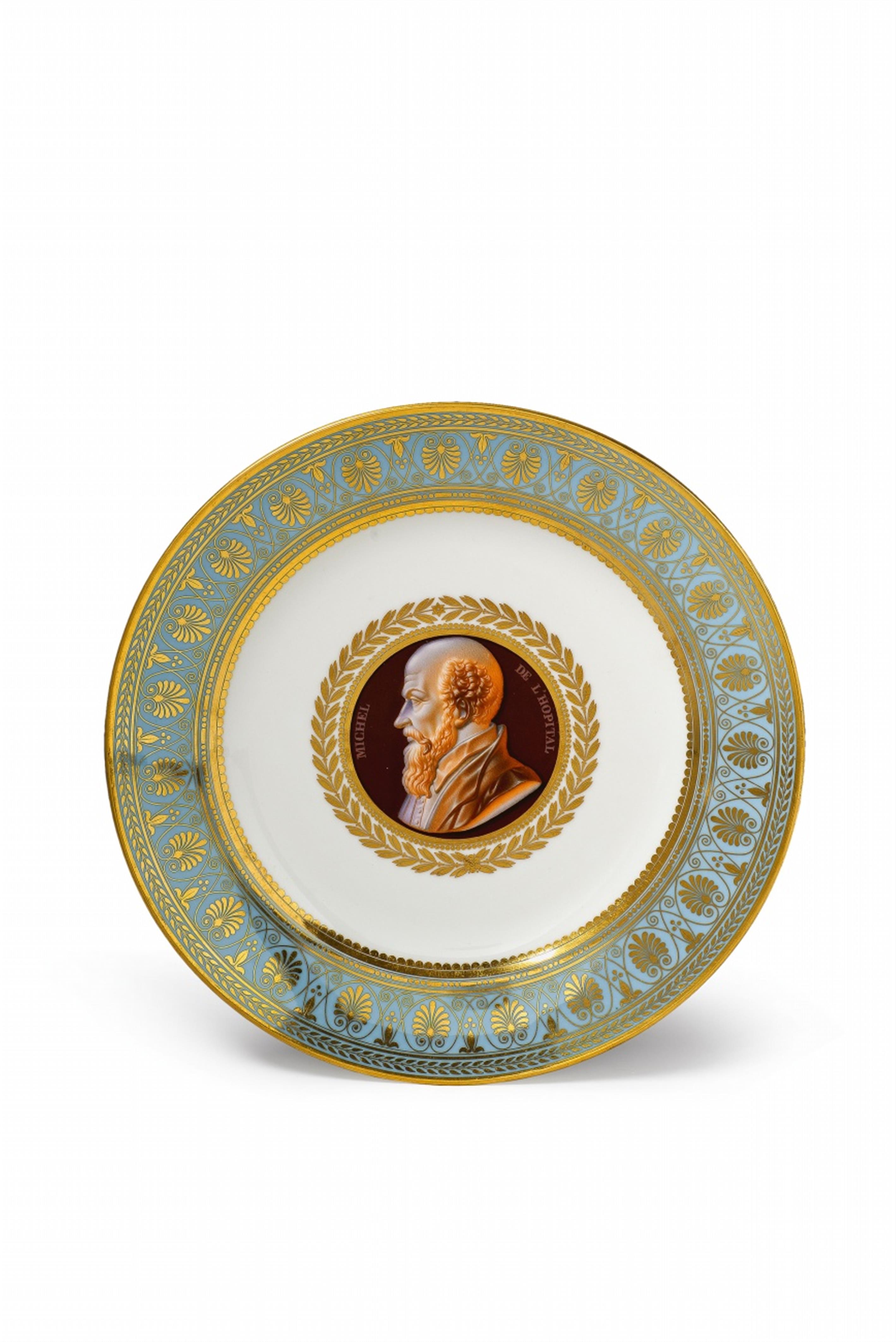 A Sèvres porcelain plate with a cameo portrait of Michel de L'Hopital - image-1