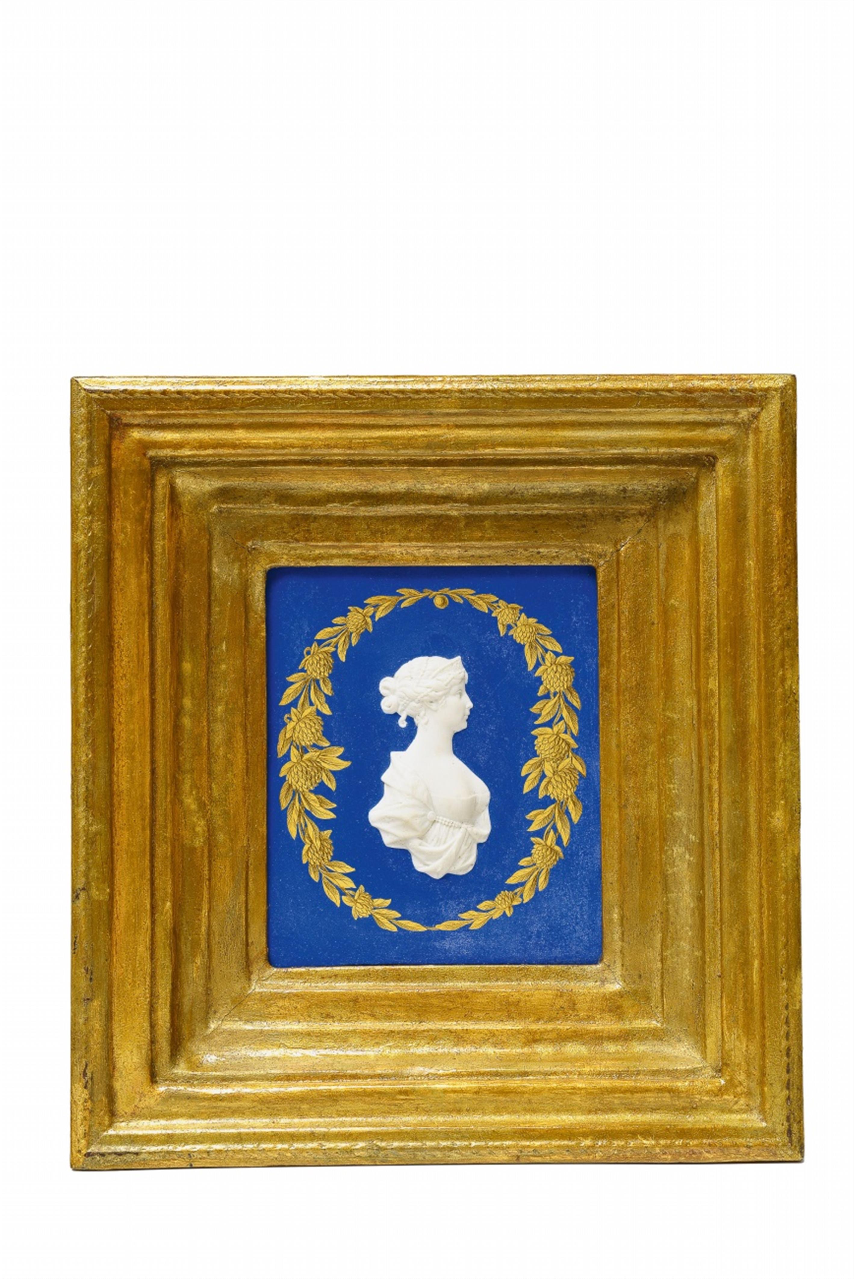 A Berlin KPM biscuit porcelain plaque with a portrait of Queen Louise - image-1