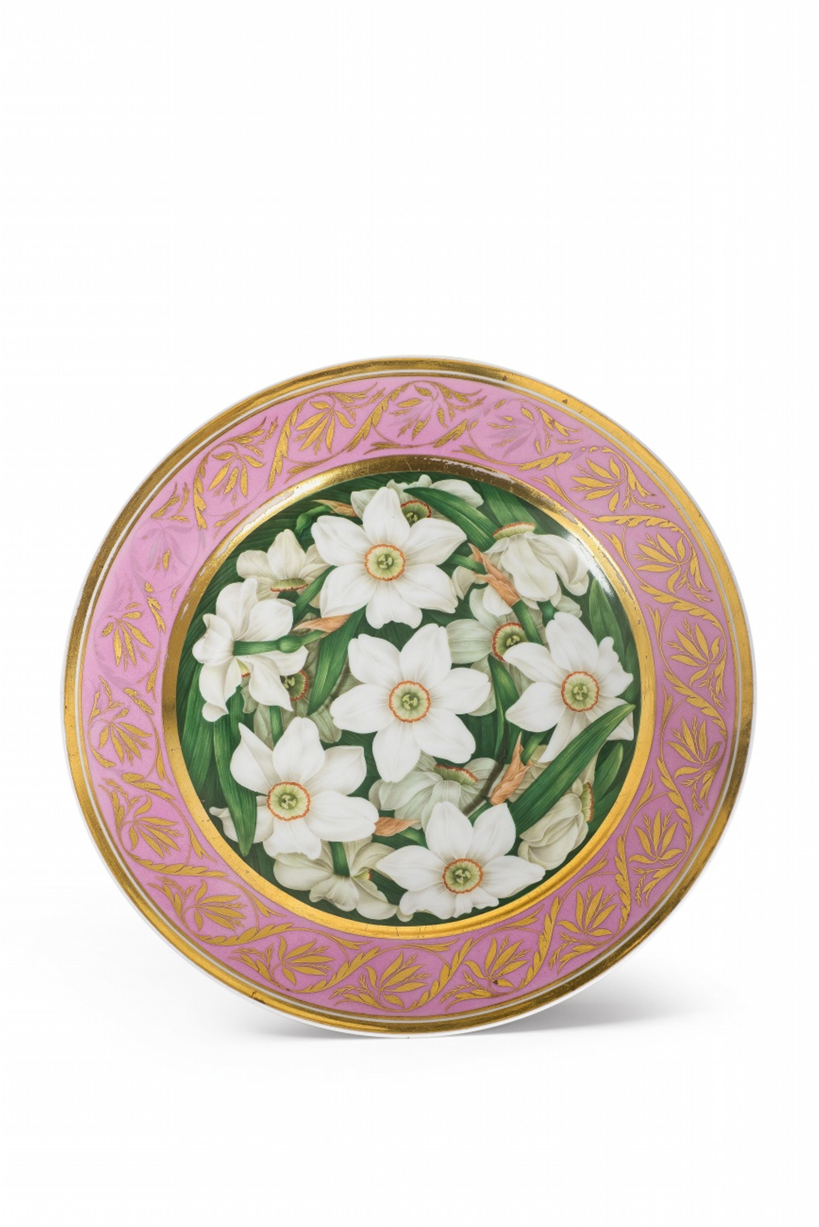 A Berlin KPM porcelain plate with white narcissi - image-1