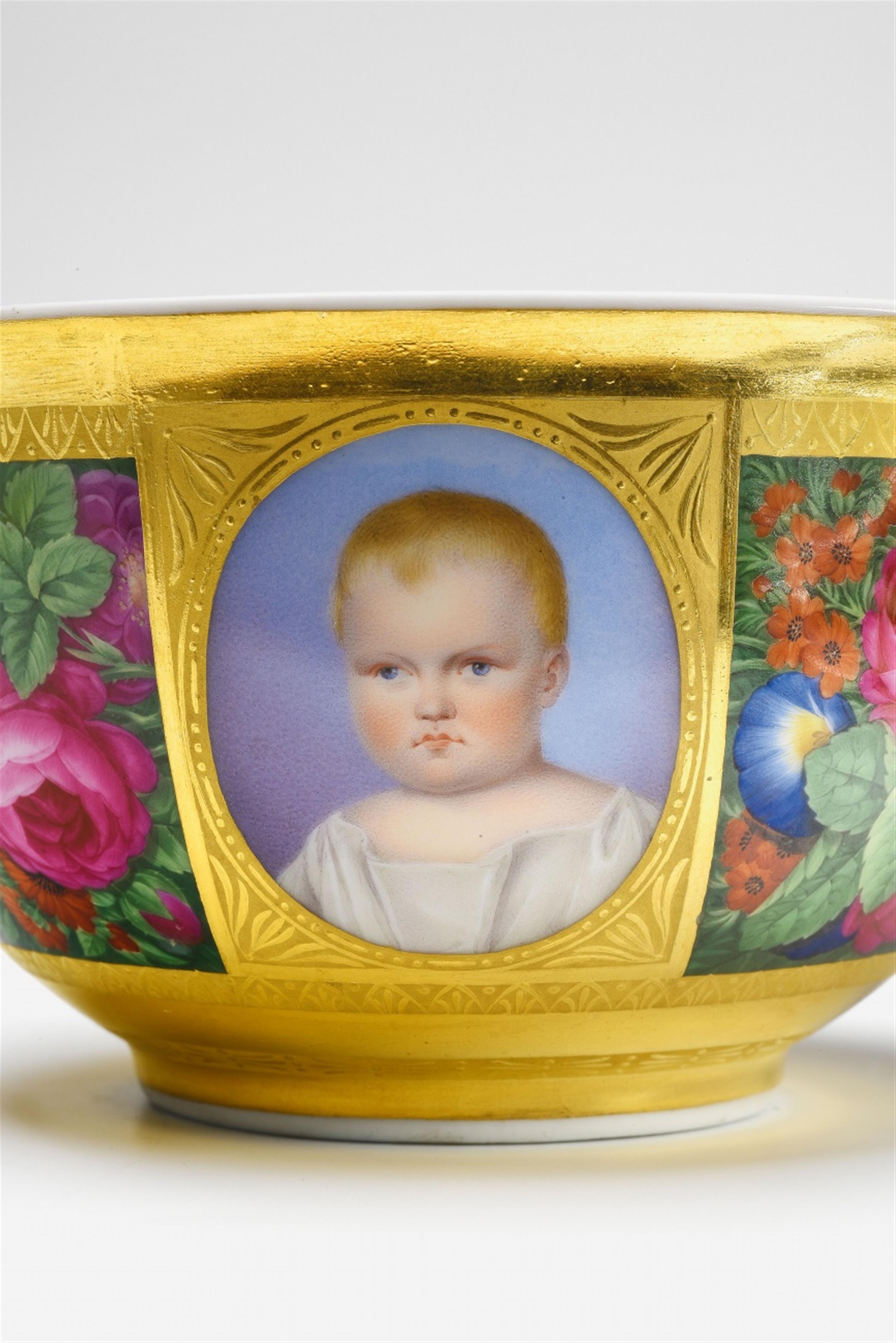 A Berlin KPM porcelain cup with a portrait of Prince George of Hanover - image-2