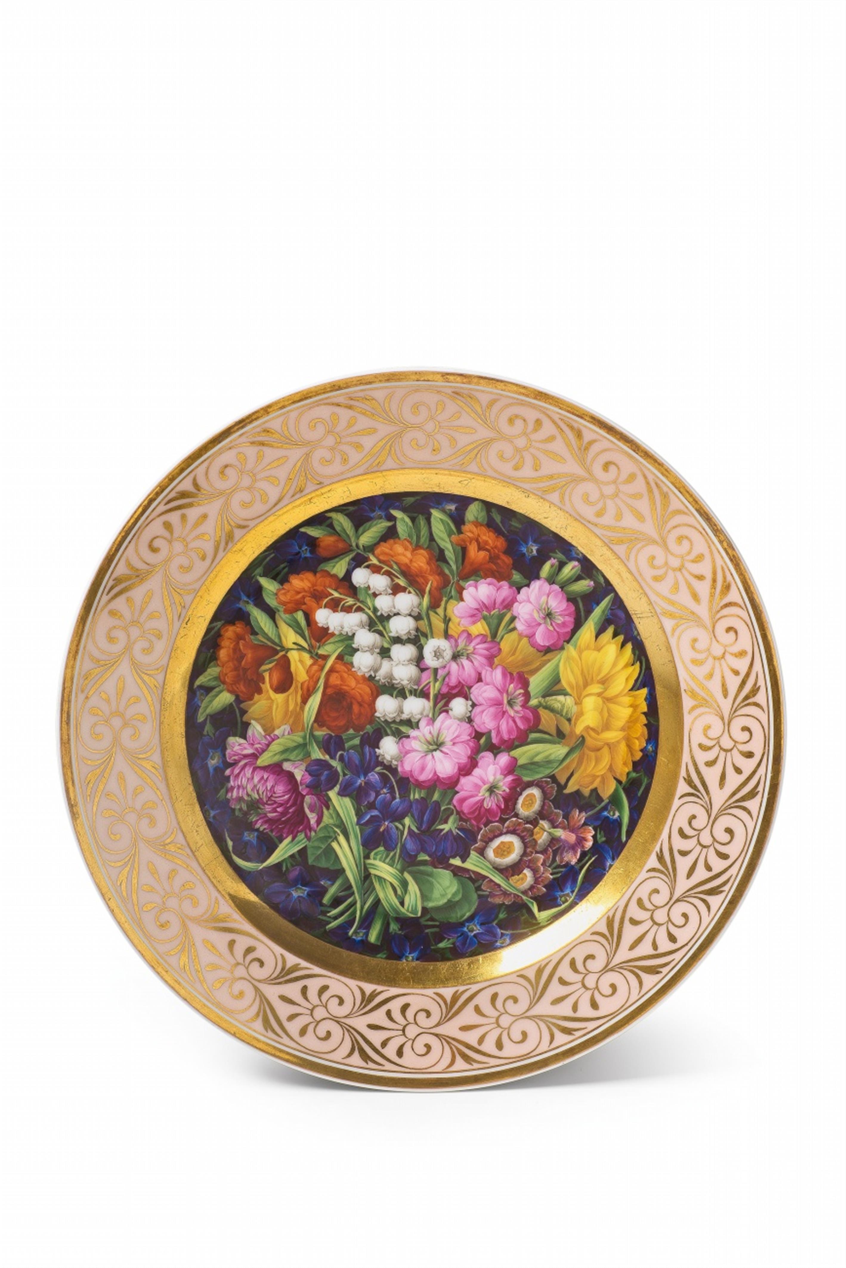 A Berlin KPM porcelain plate with a large floral bouquet - image-1