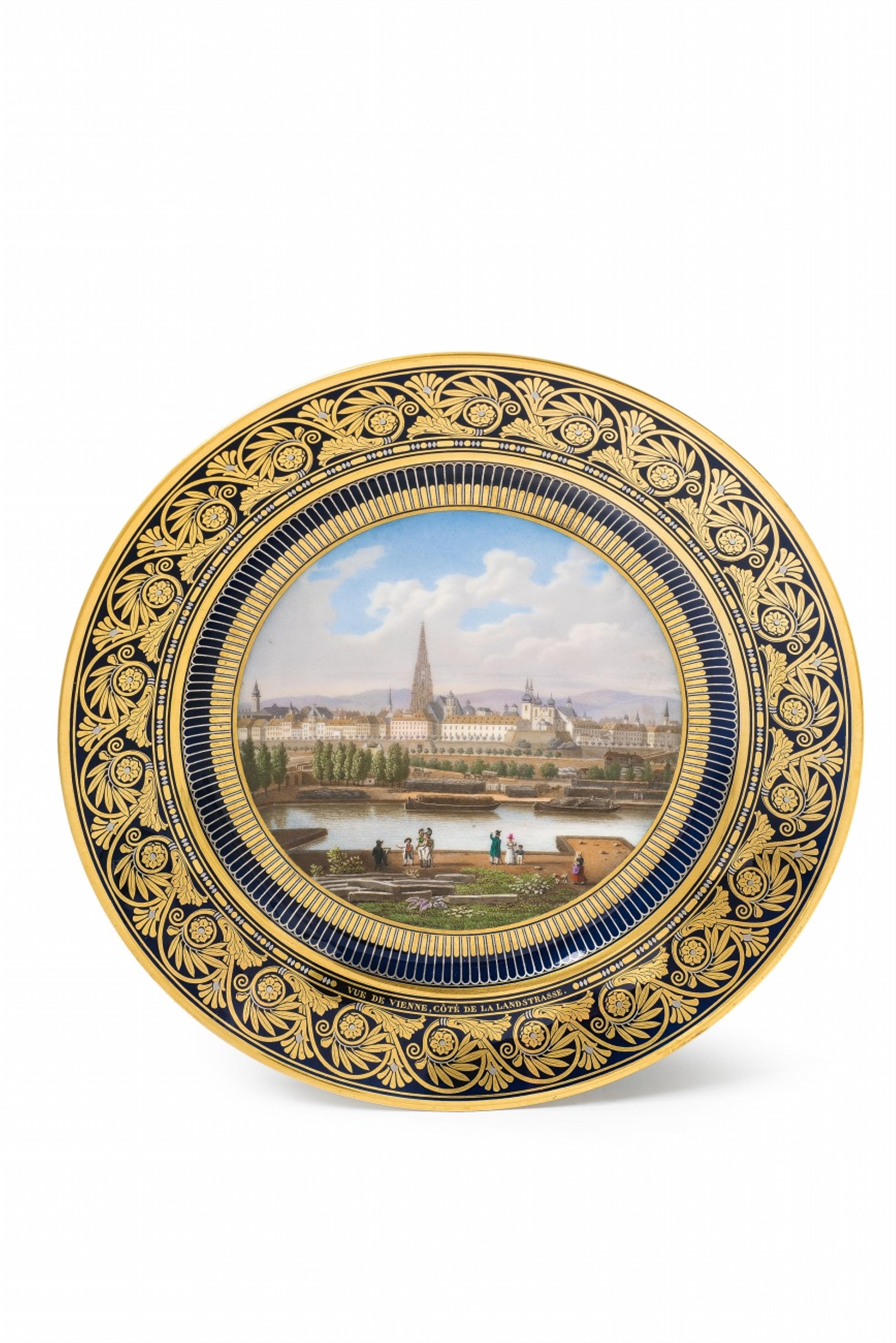 A Sèvres porcelain plate "Vue de Vienne, Côte de la Landstrasse" - image-1