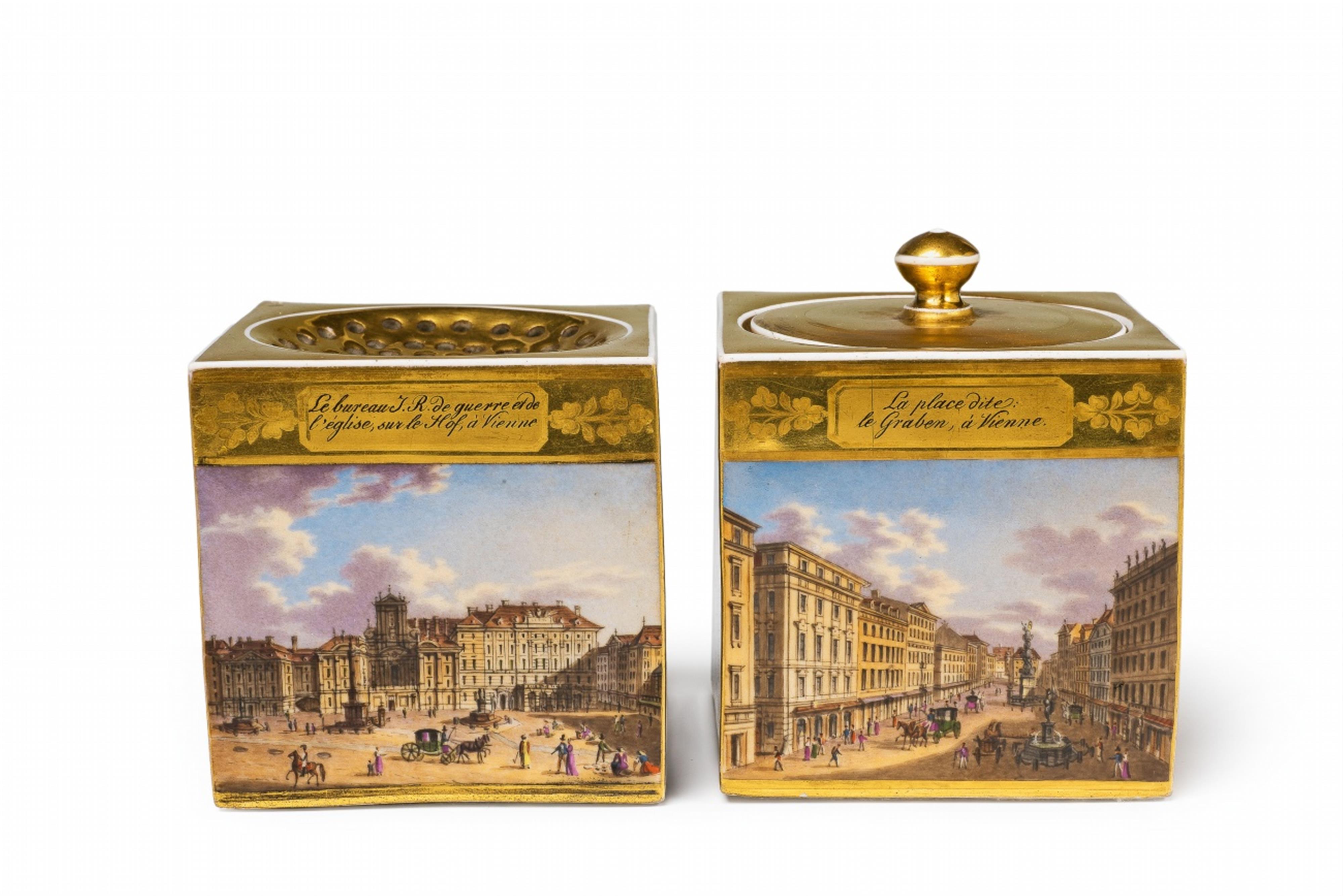 A three-piece Niedermayer porcelain writing set with views of Vienna - image-3
