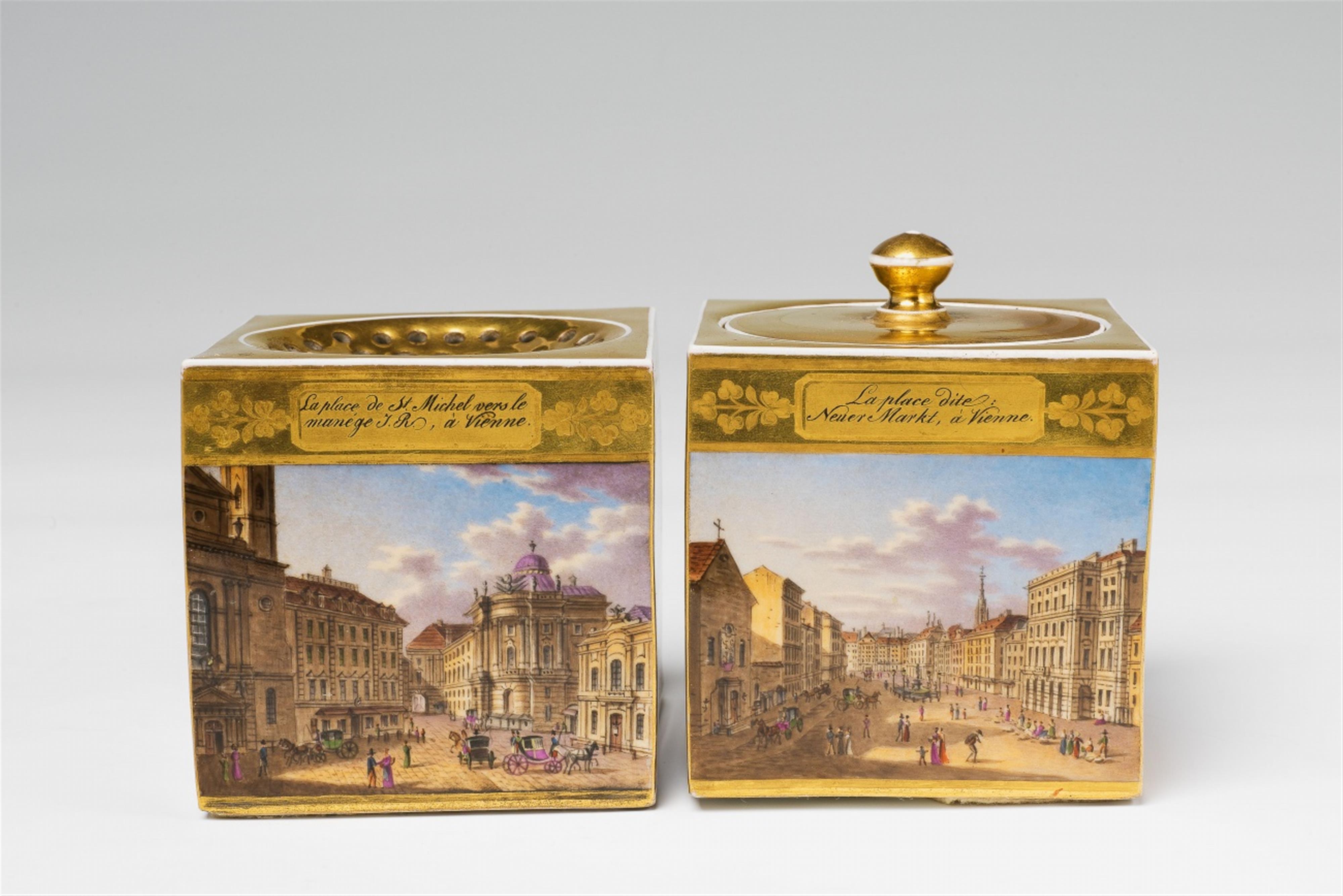 A three-piece Niedermayer porcelain writing set with views of Vienna - image-4