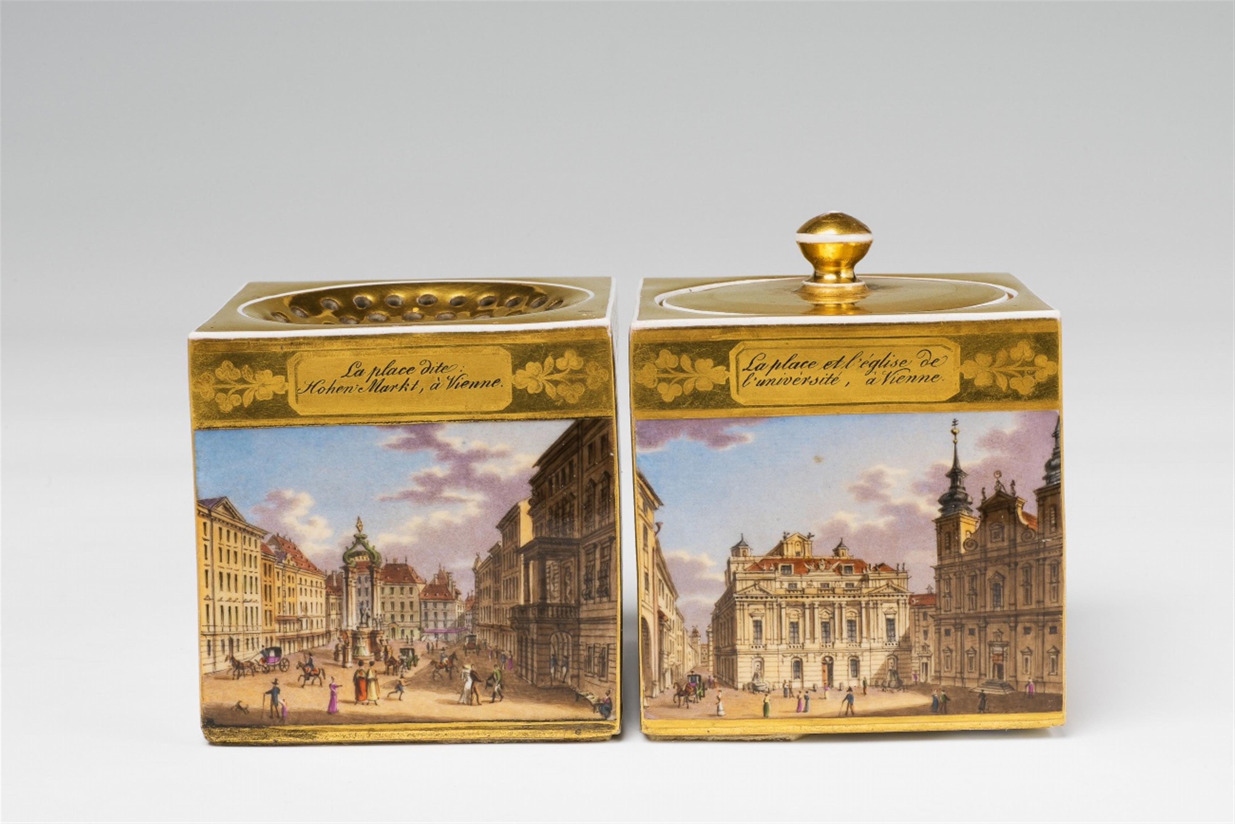 A three-piece Niedermayer porcelain writing set with views of Vienna - image-5