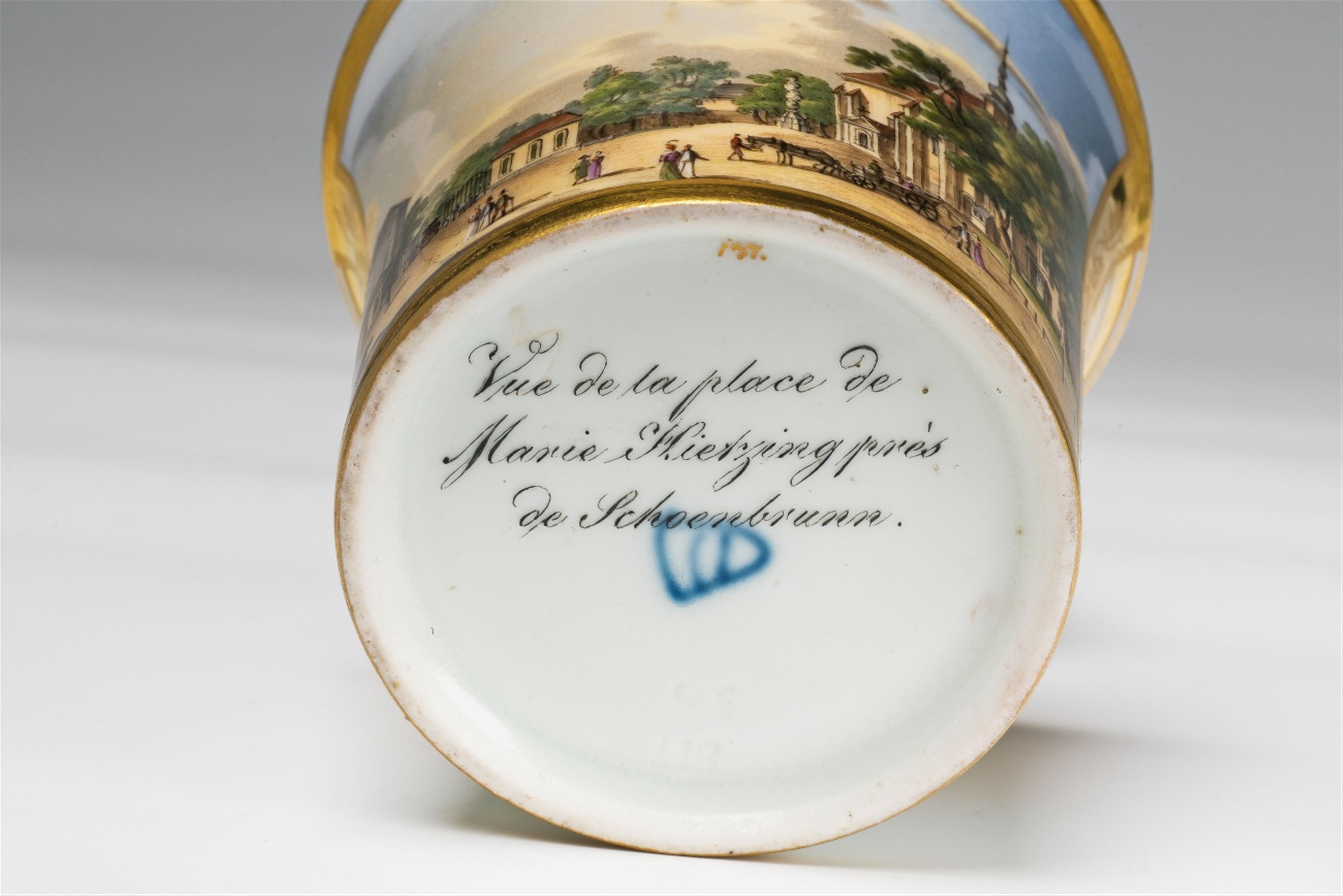 A Niedermayer porcelain cup with the Church of Maria Hietzing - image-2