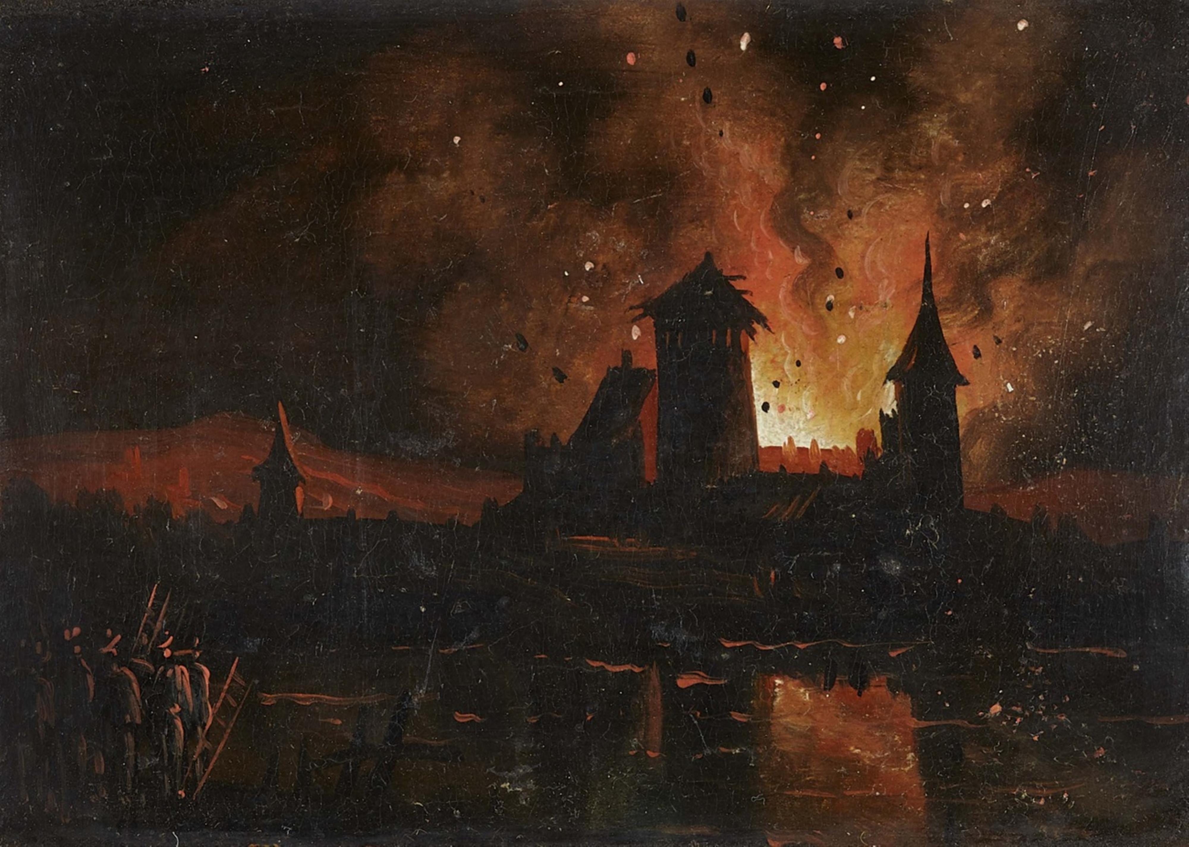 Johann Georg Trautmann, copy after - Fire at Night - image-2