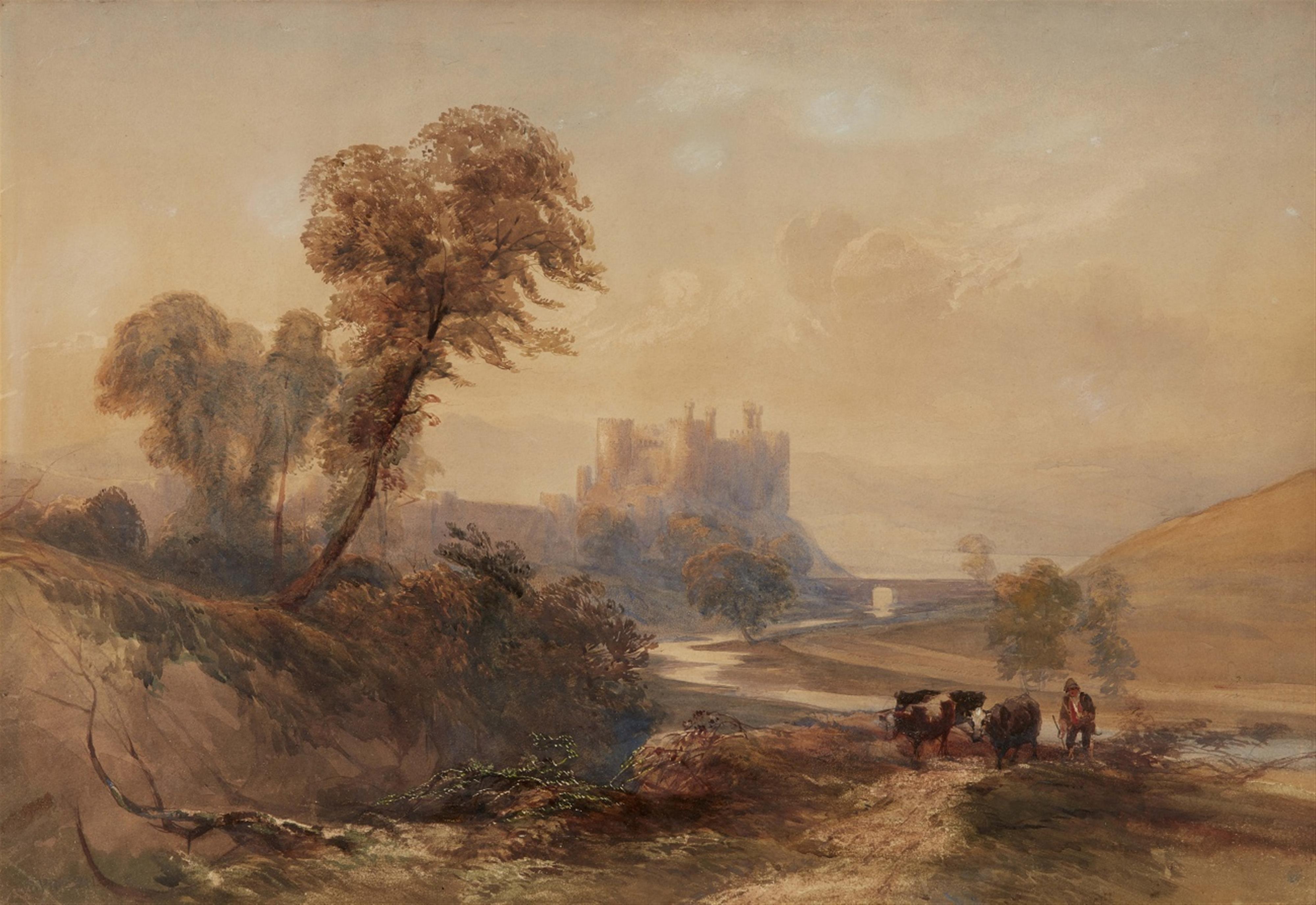 James Baker Pyne - Landschaft mit Carnarvon Castle - image-1