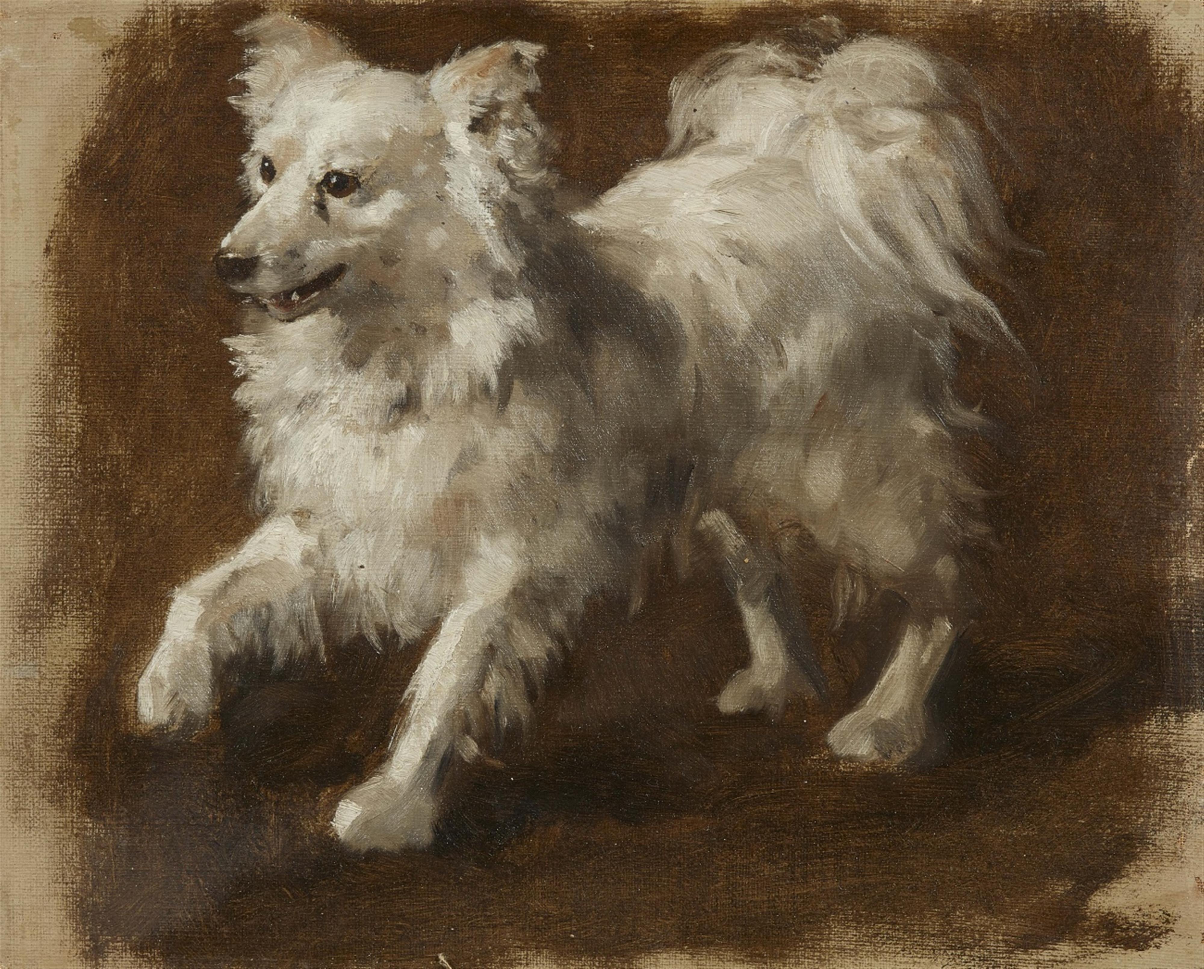 Deutscher Künstler des 19. Jahrhunderts - Ölstudie eines Hundes (Spitz) - image-1