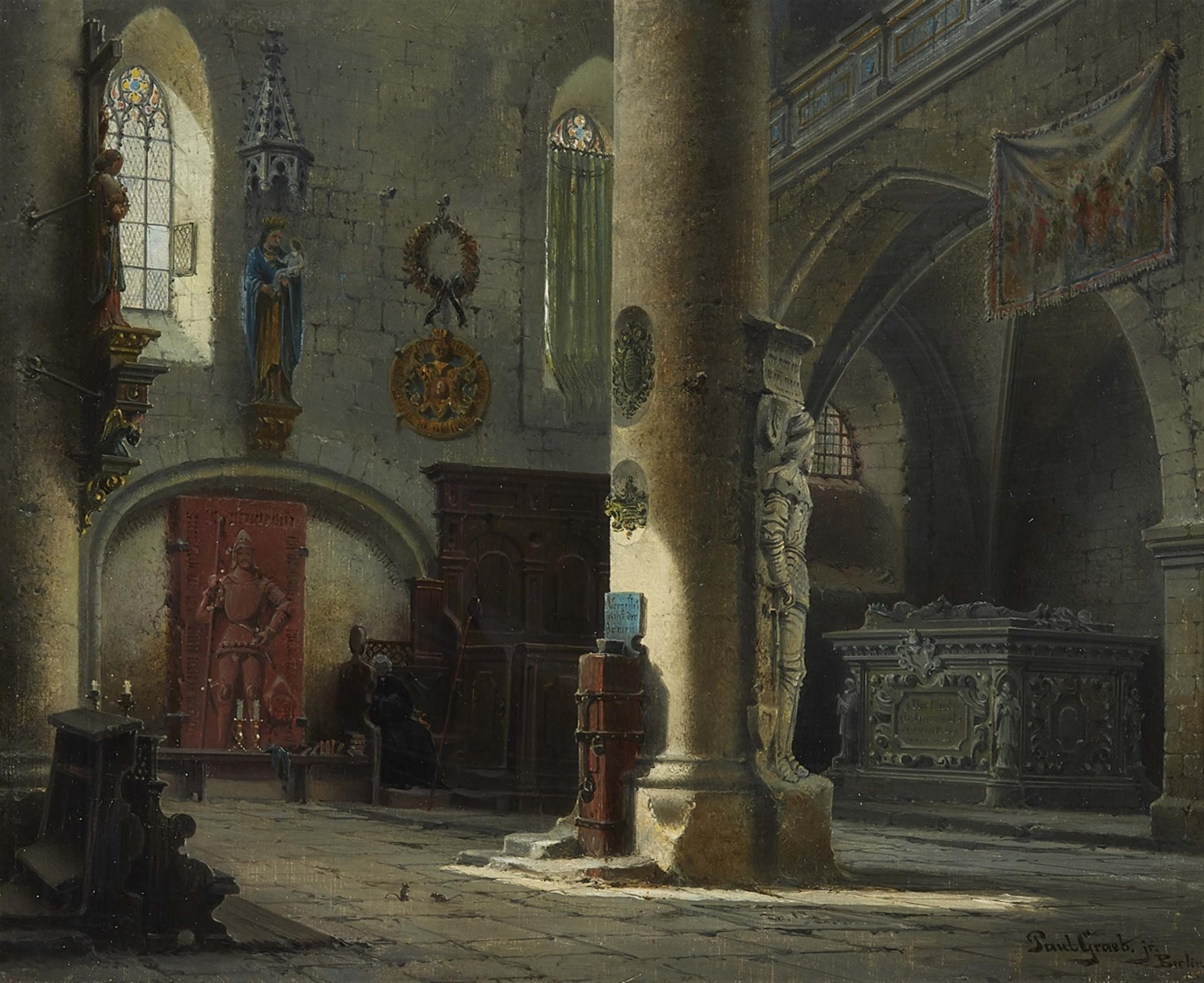 Paul Graeb - A View of the Side Aisle of the Franciscan Church in Rothenburg ob der Tauber - image-1