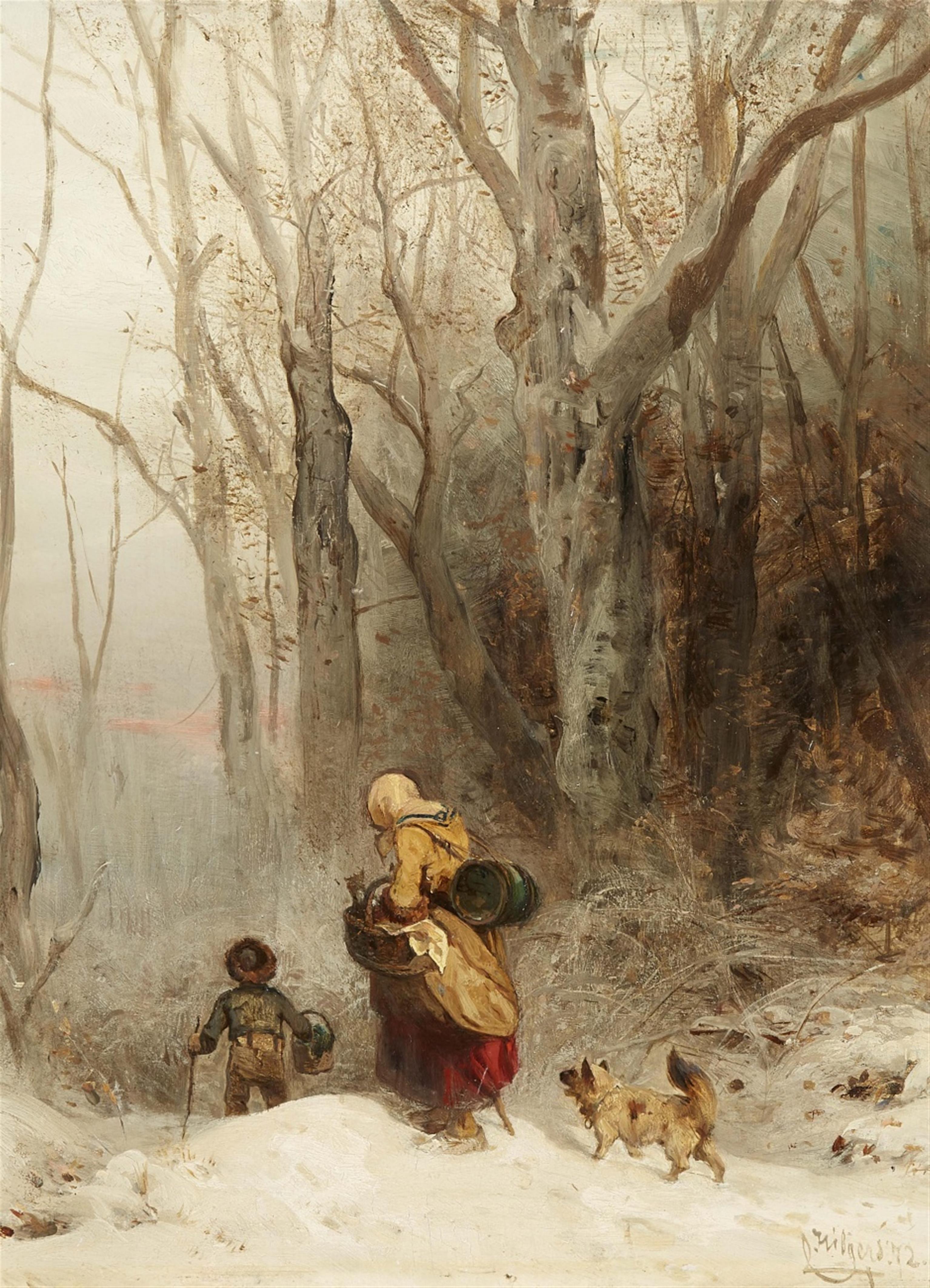 Carl Hilgers - Travellers in a Snowy Forest - image-1