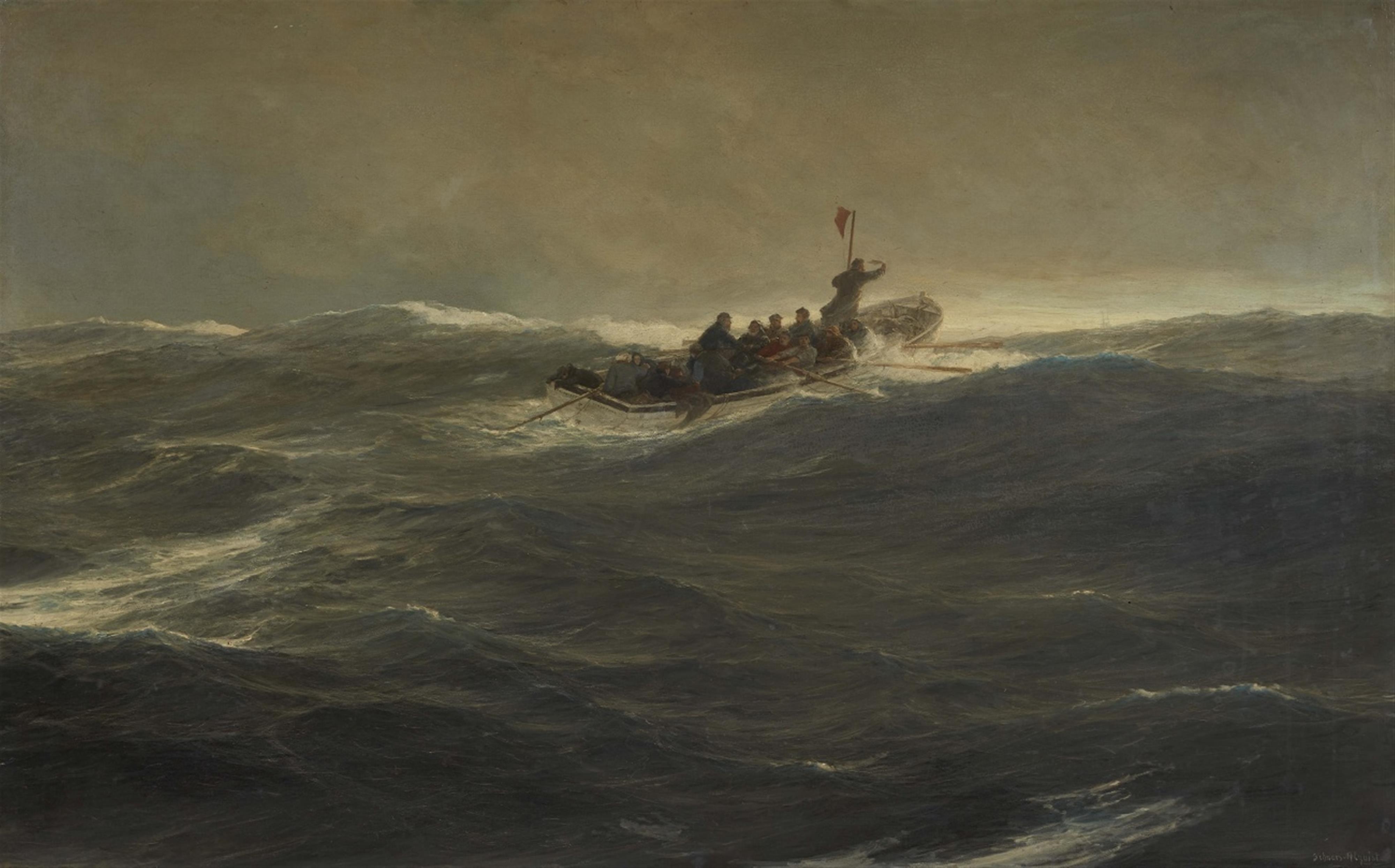 Hugo Schnars-Alquist - A Lifeboat at Sea (Help in Sight) - image-1