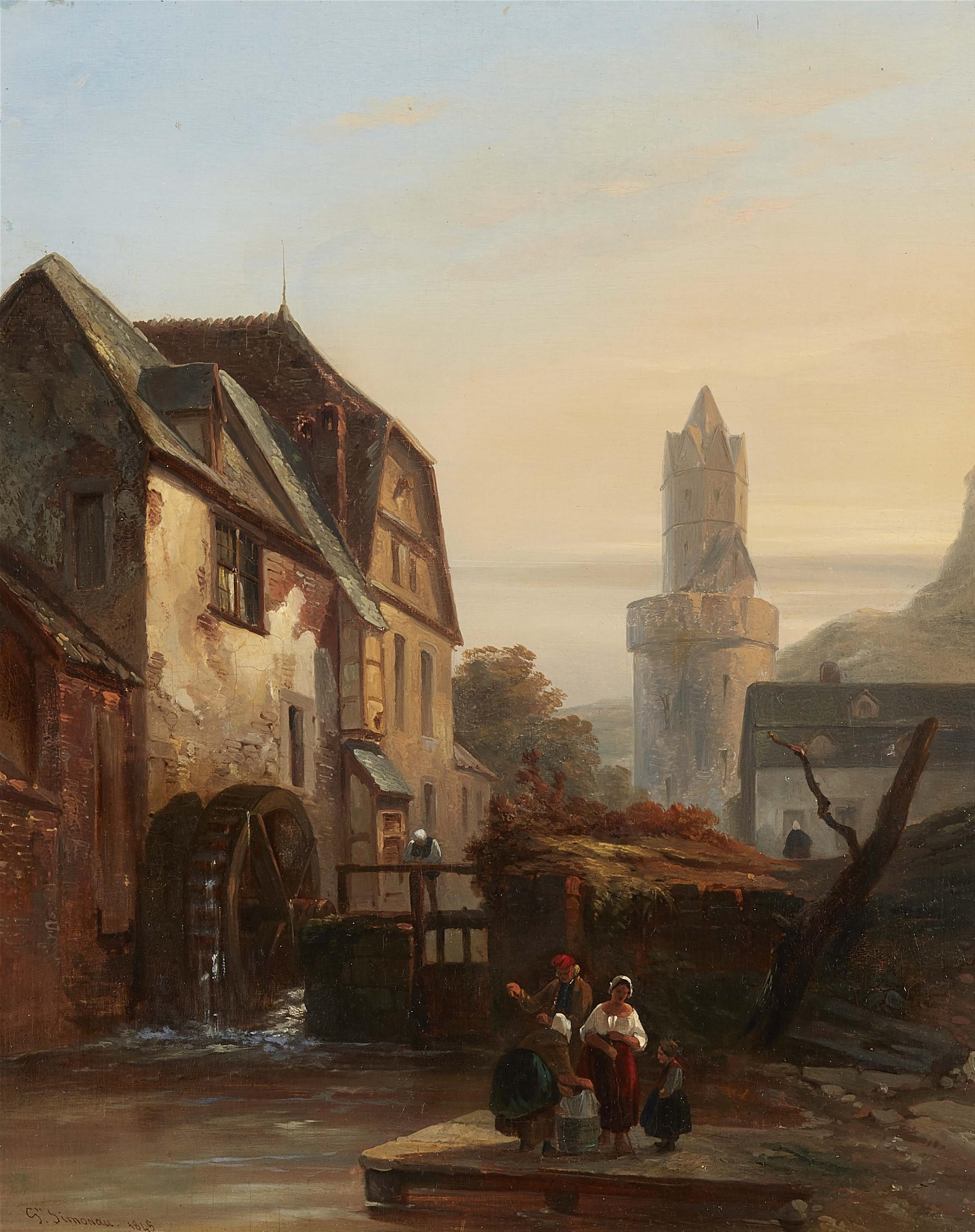 Gustave Adolphe Simonau - Stadtansicht von Andernach mit dem Runden Turm - image-1