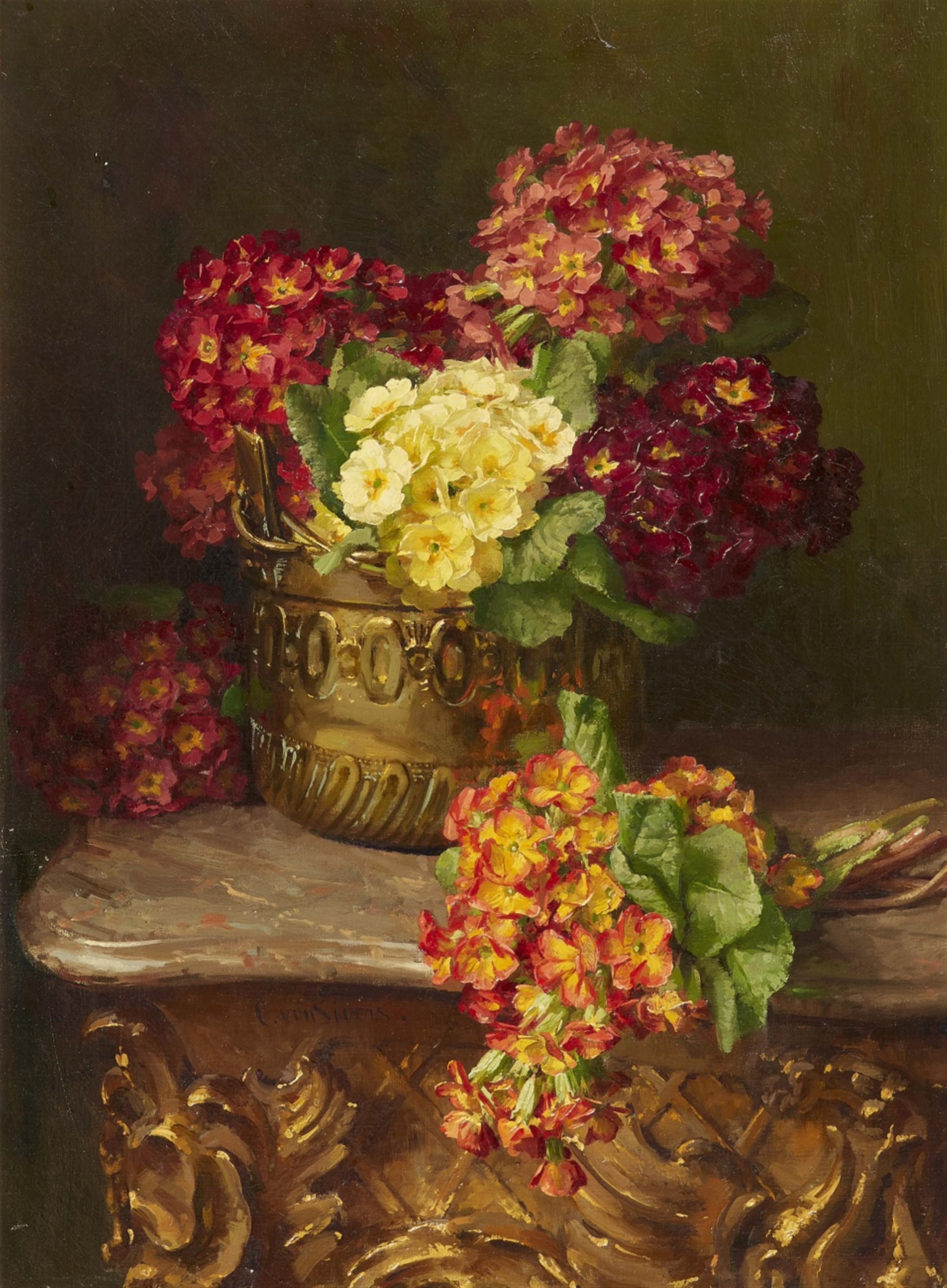 Clara von Sivers - Still Life with Primulas on a Table - image-1