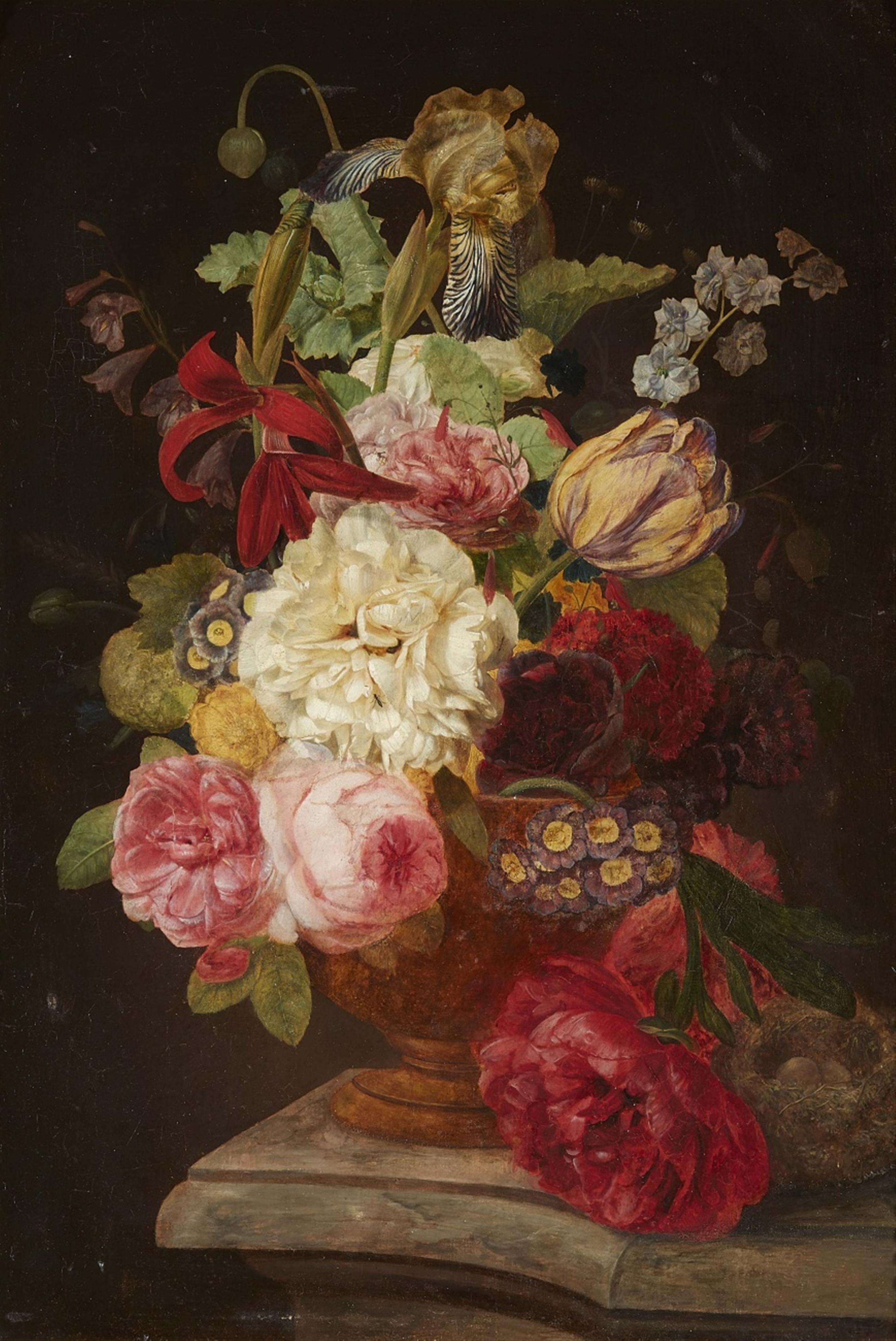 Pieter Faes, attributed to - Still Life with a Bouquet and a Bird's Nest - image-1