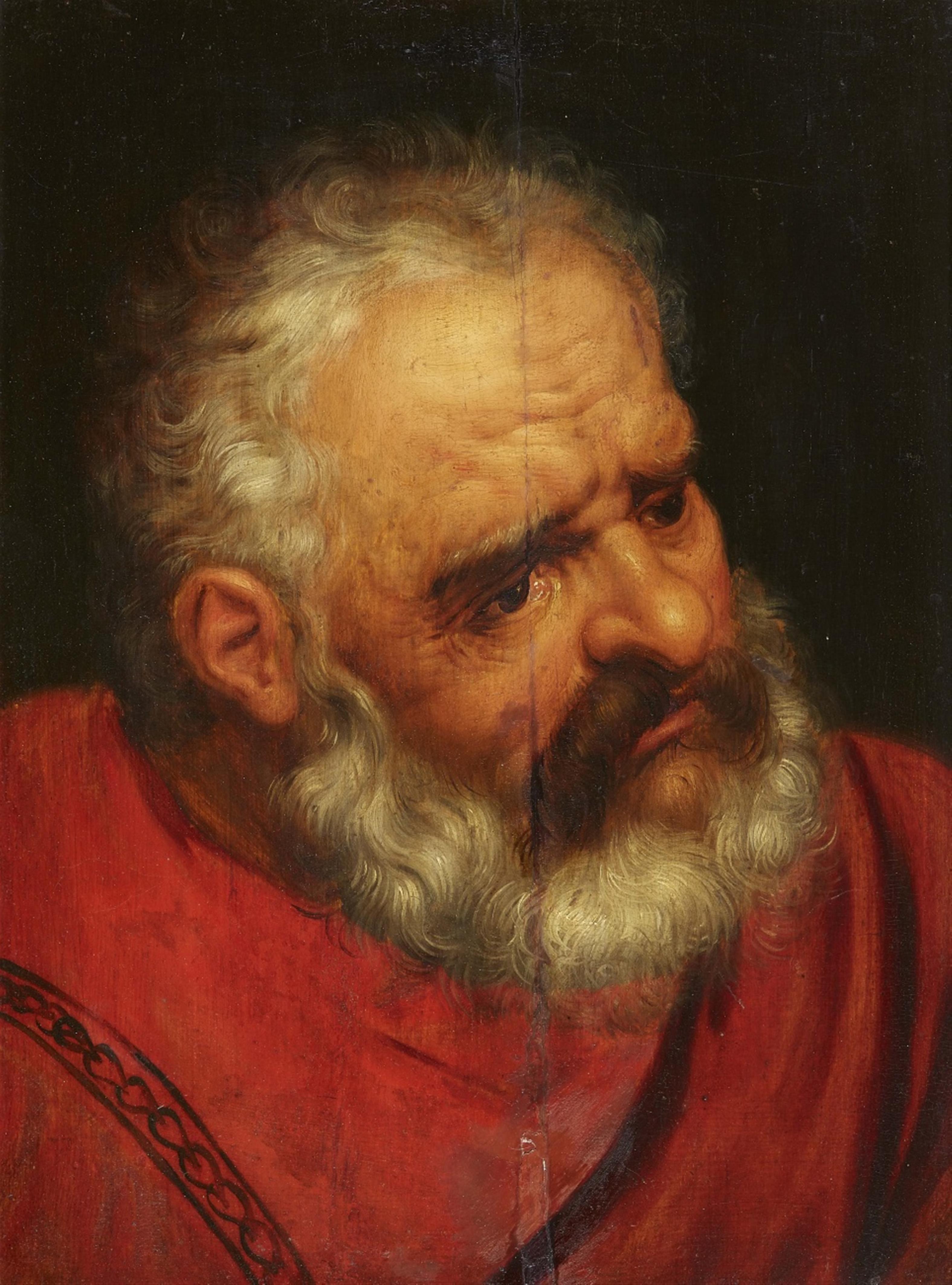 Frans Floris, Nachfolge - Kopf eines alten Mannes mit Bart (Vorstudie für einen Apostel) - image-1