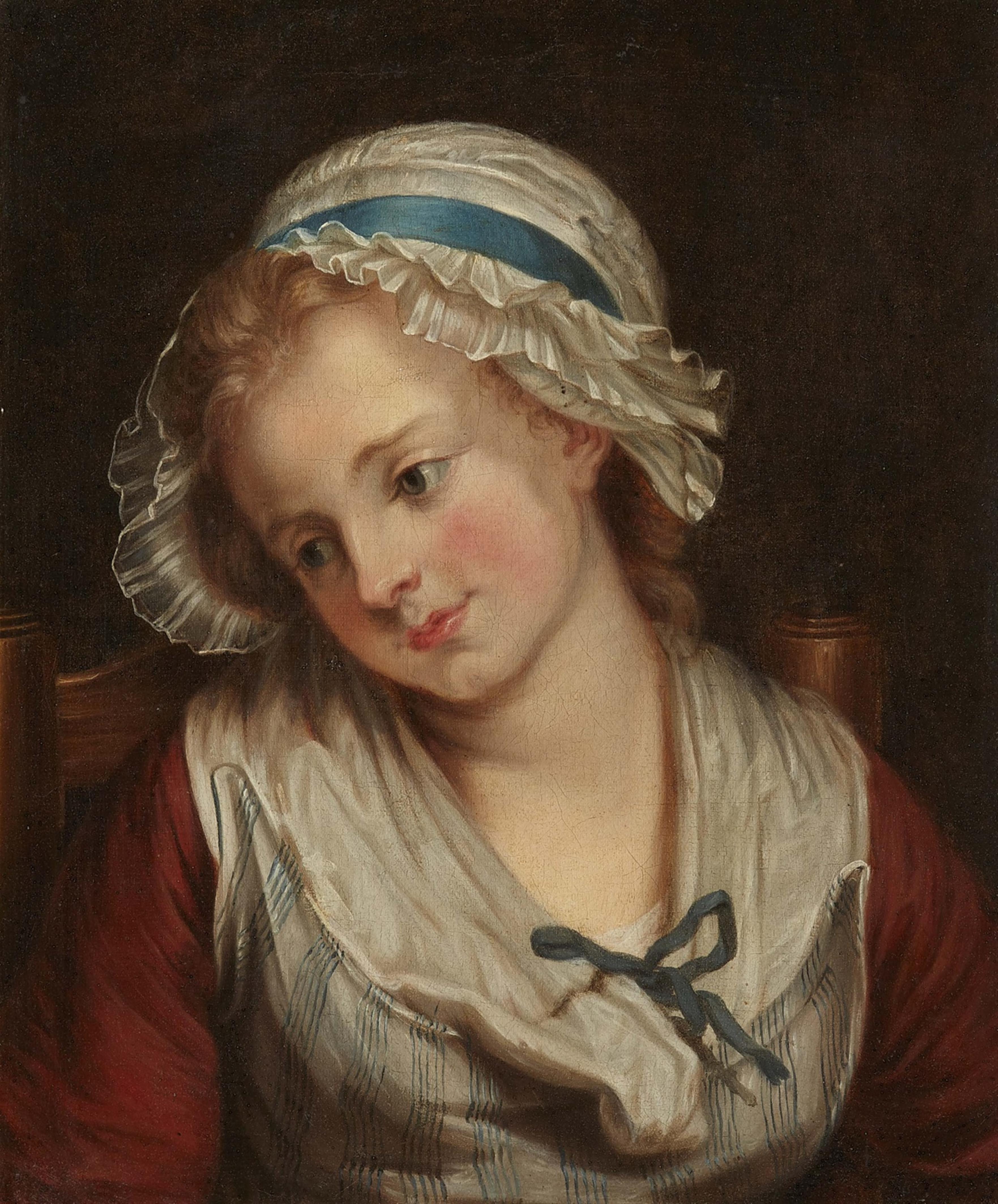 Französischer Meister des 18. Jahrhunderts - Bildnis einer sitzenden jungen Frau - image-1