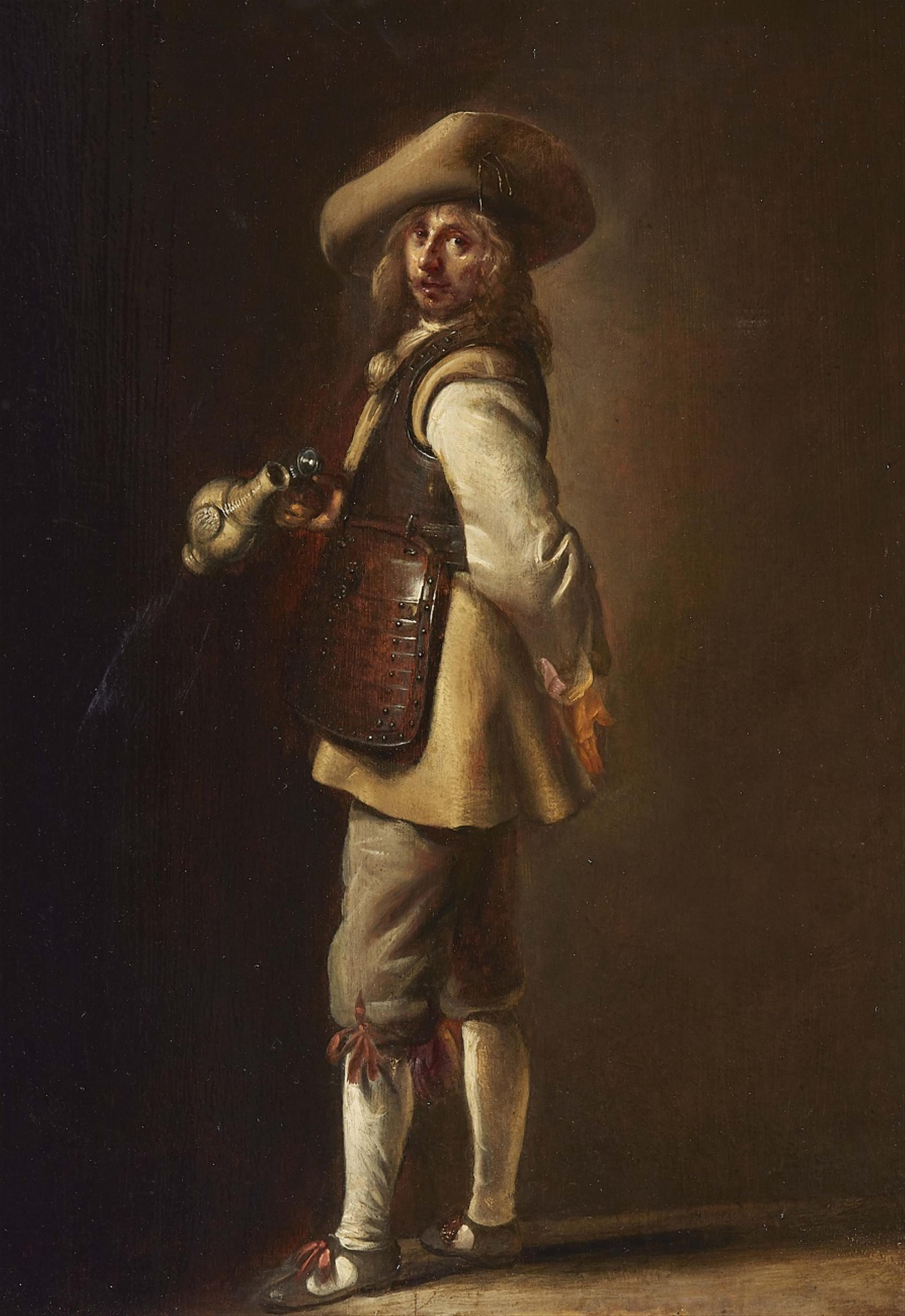Niederländischer Meister des 17. Jahrhunderts - Bildnis eines Mannes mit Raerener Krug - image-1
