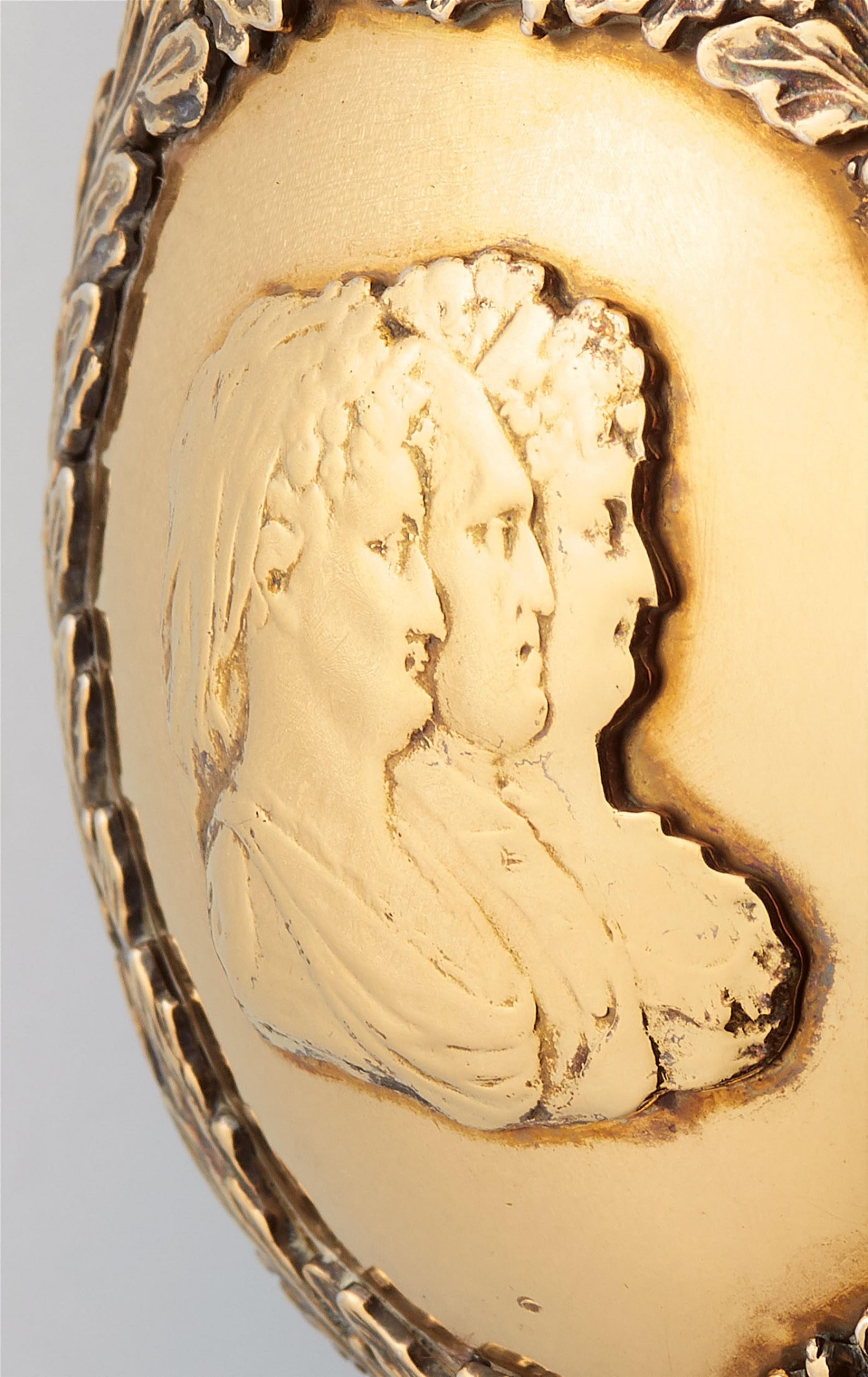A Dresden silver gilt cup with portraits of the Saxon royal family - image-2