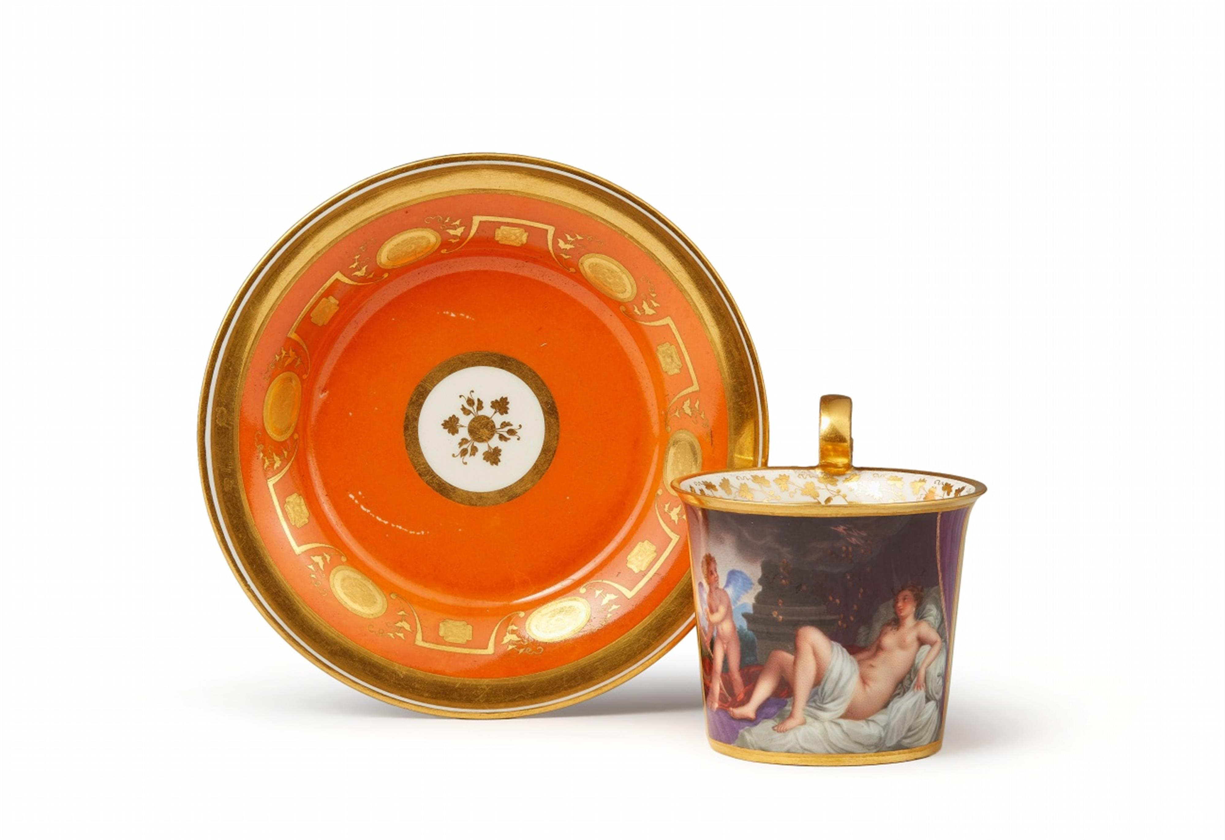 A Vienna porcelain cup and saucer with a painting reproduction - image-1