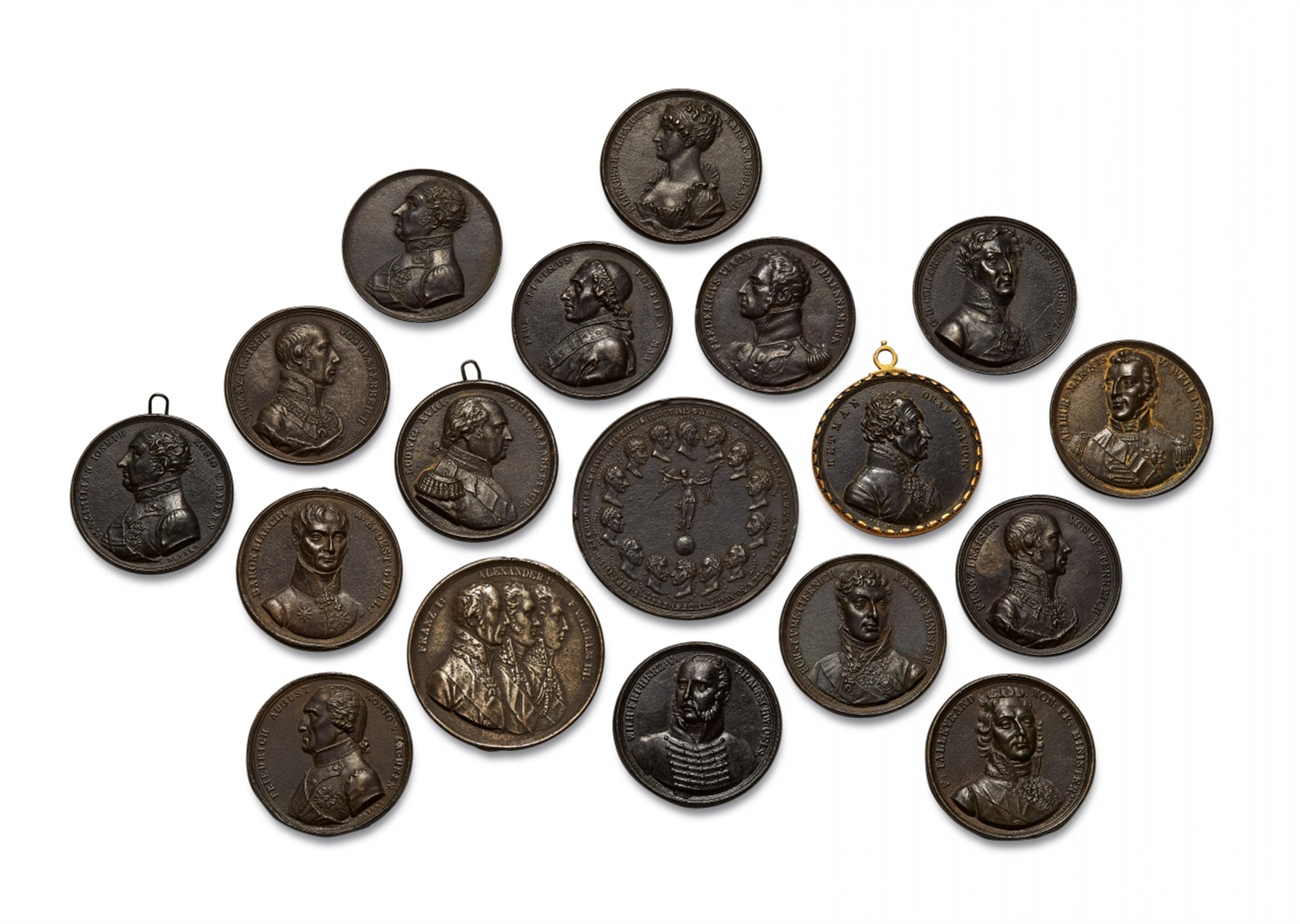 Eighteen cast iron medallions commemorating the Congress of Vienna - image-1