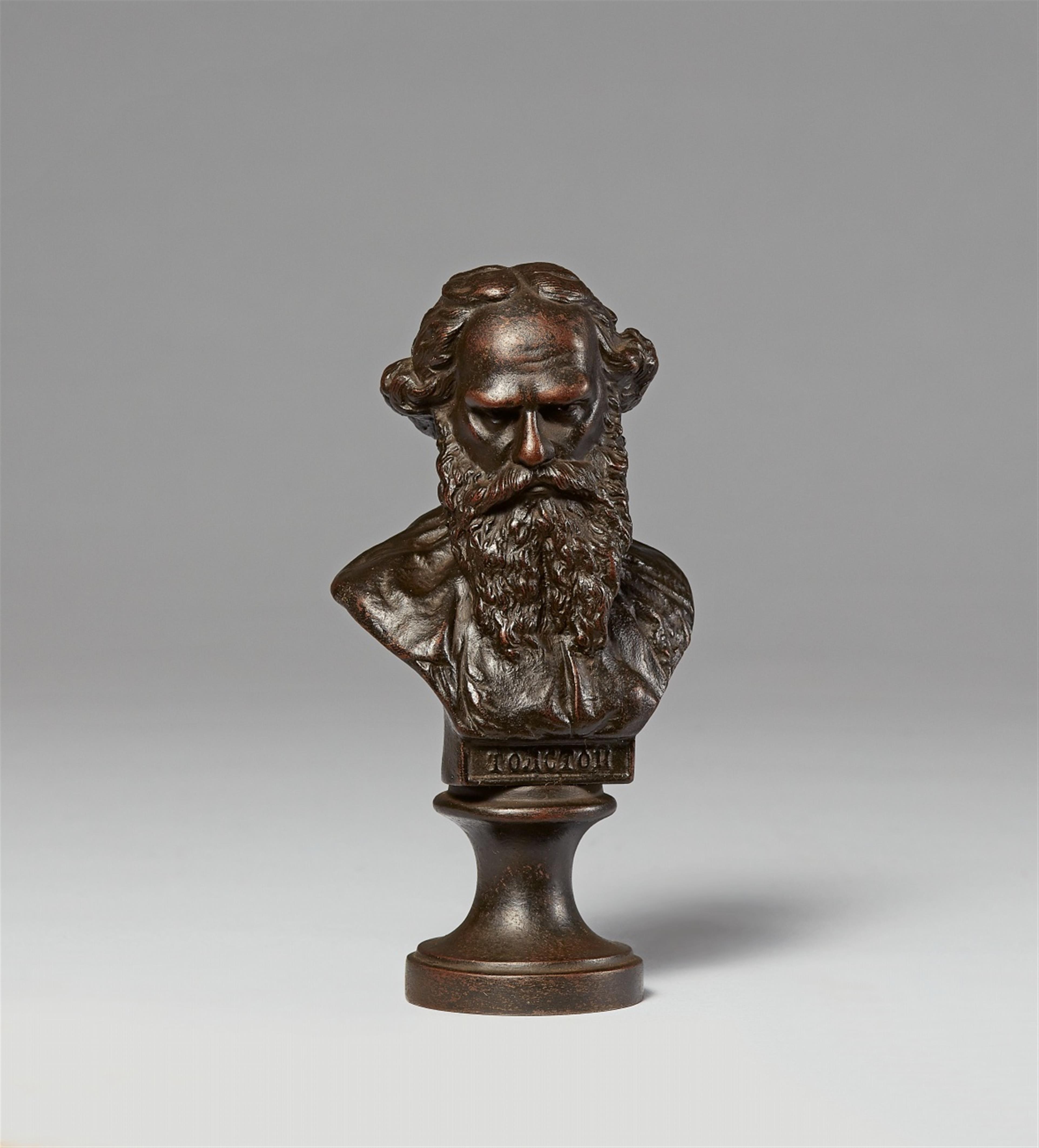 A Russian cast iron bust of Tolstoi - image-1