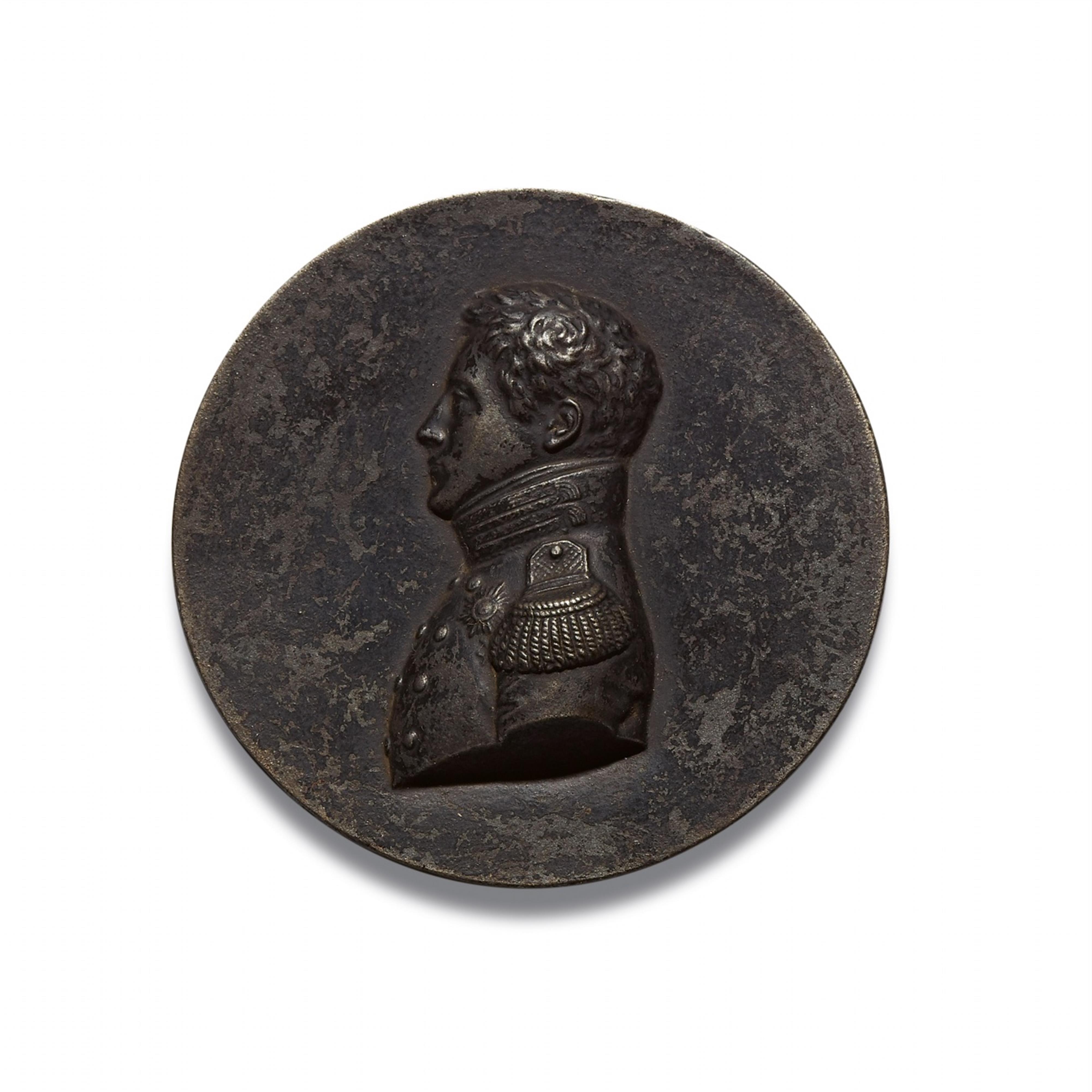 A cast iron portrait medallion with Grand Prince Nikolaus Pawlowitsch of Russia - image-1