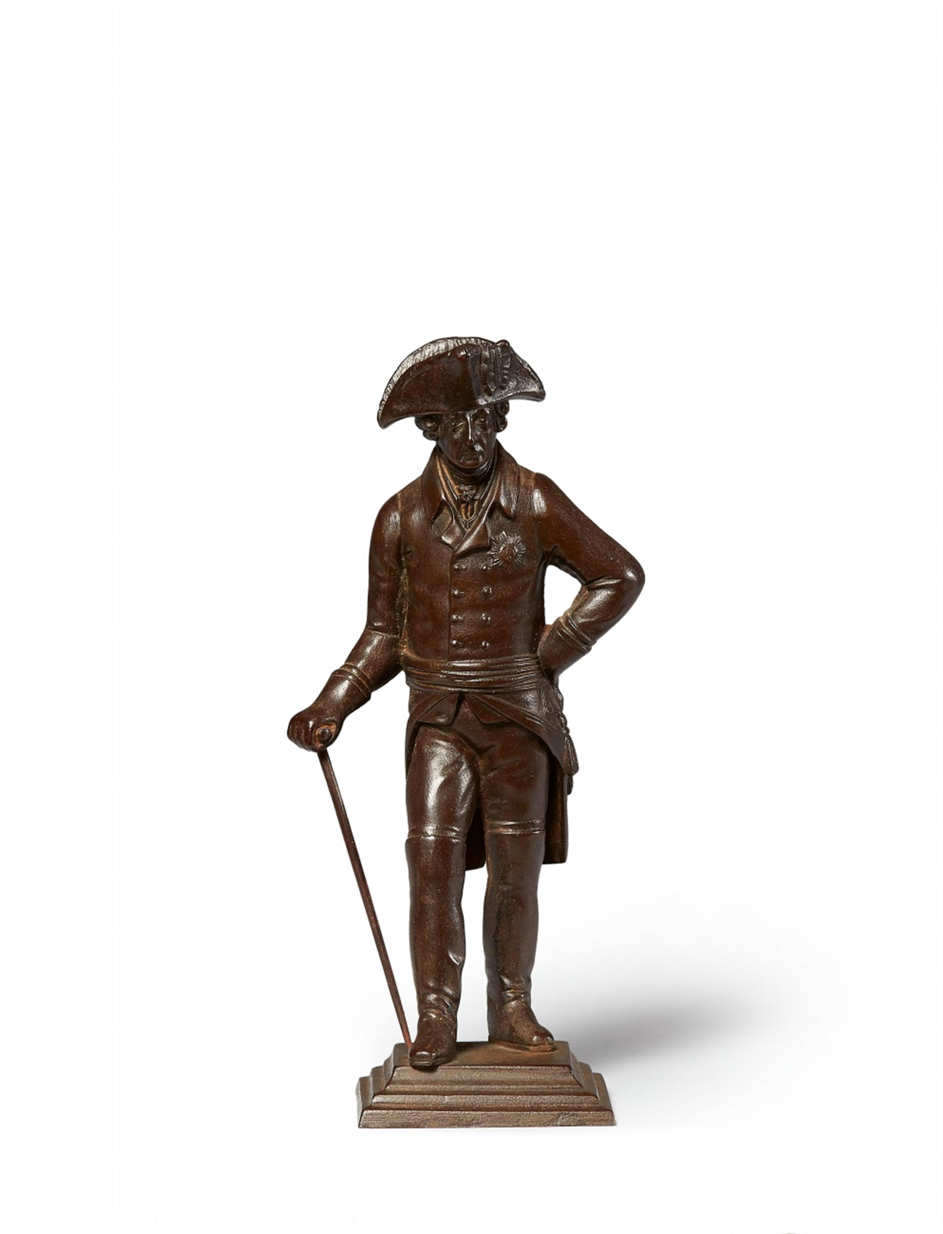 A cast iron statuette of King Friedrich II of Prussia - image-1