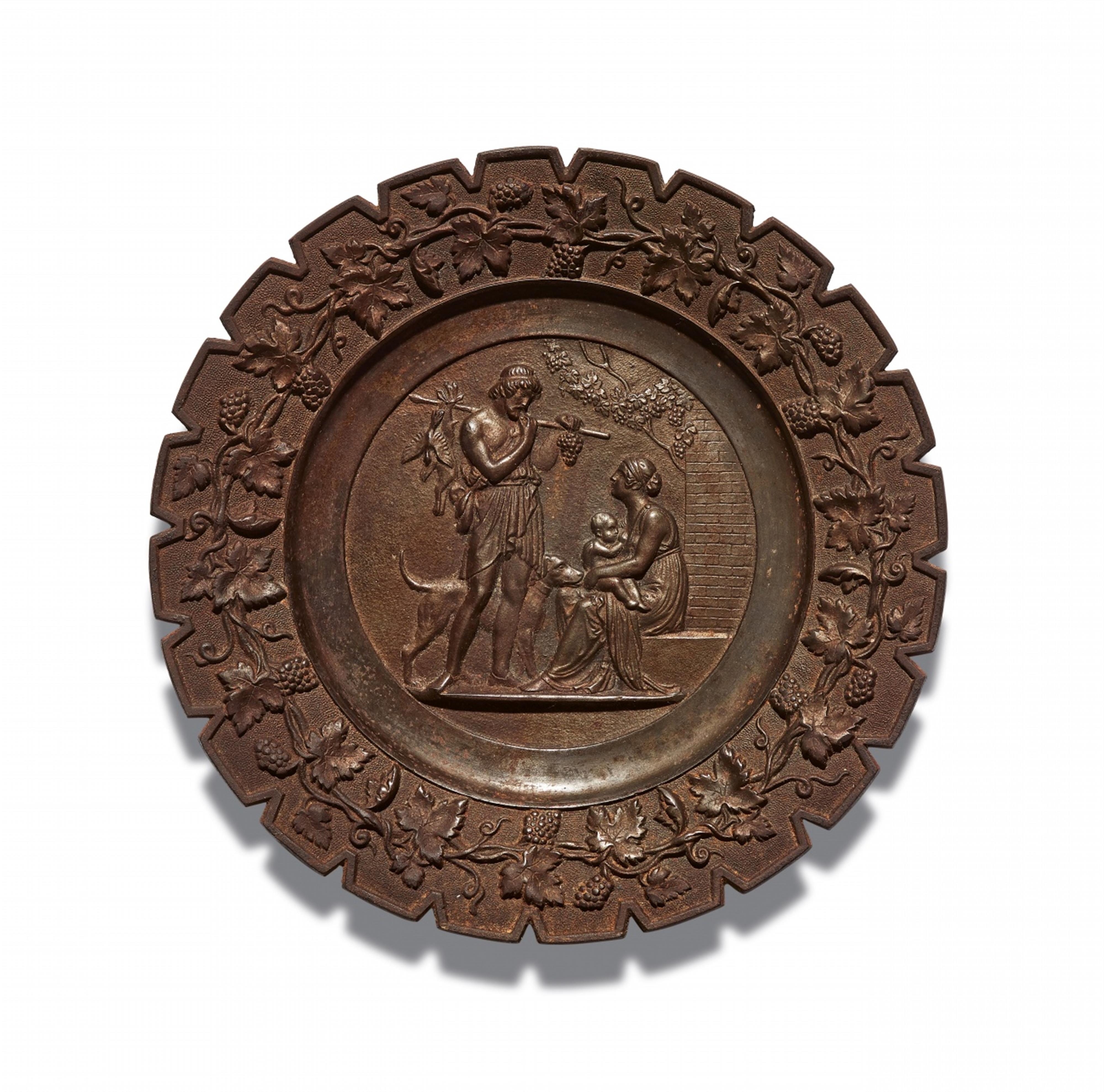 A cast iron plate with an allegory of autumn - image-1