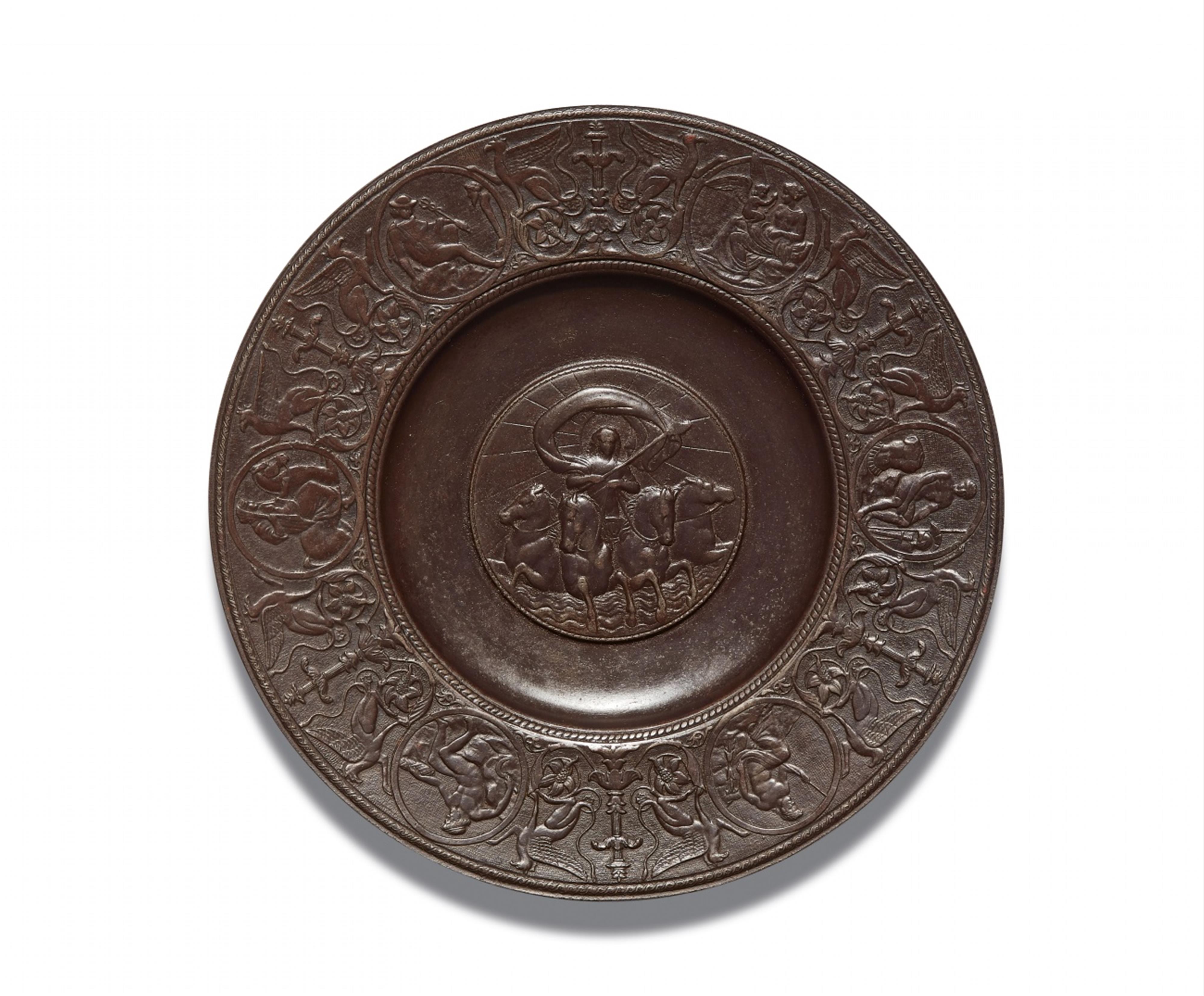 A small cast iron plate with depictions of Greek gods - image-1