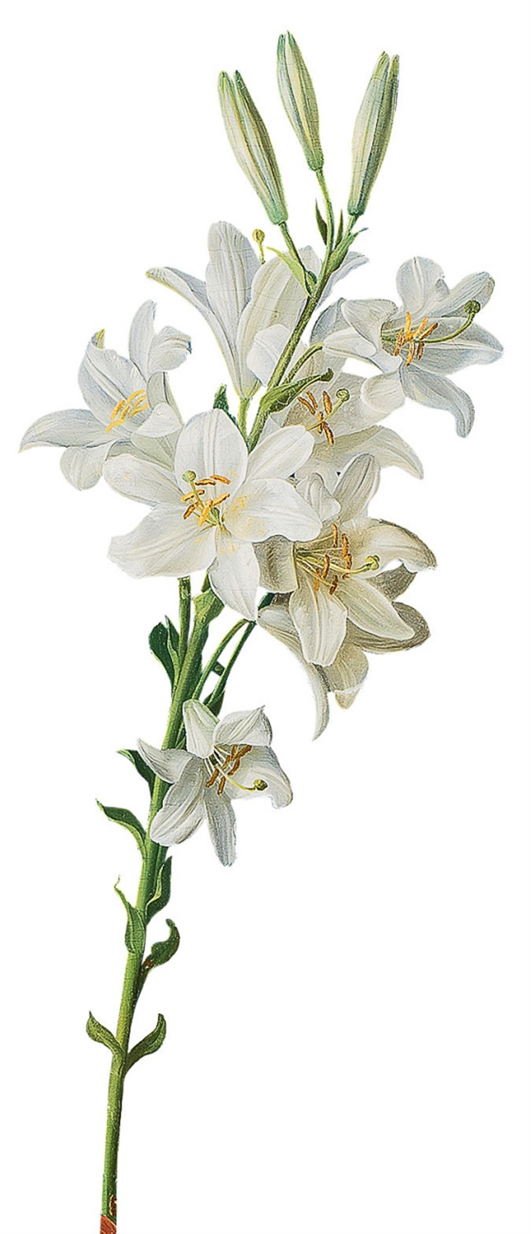 Gottfried Wilhelm Völcker - Weiße Lilien und Feuerlilien von Passionsblume umrankt - image-2
