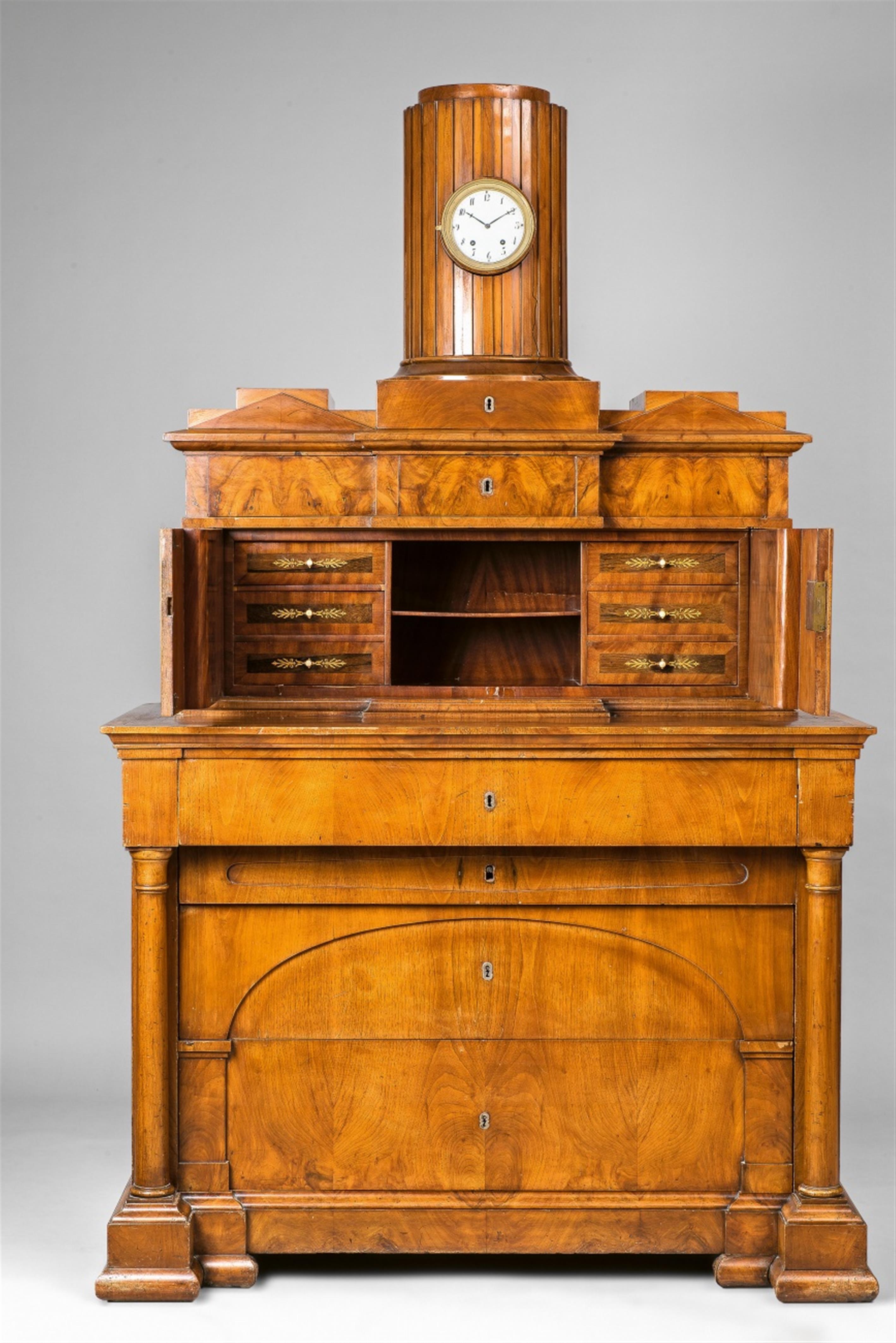 A Bernhard Wanschaff signed Berlin chest of drawers with a clock - image-3