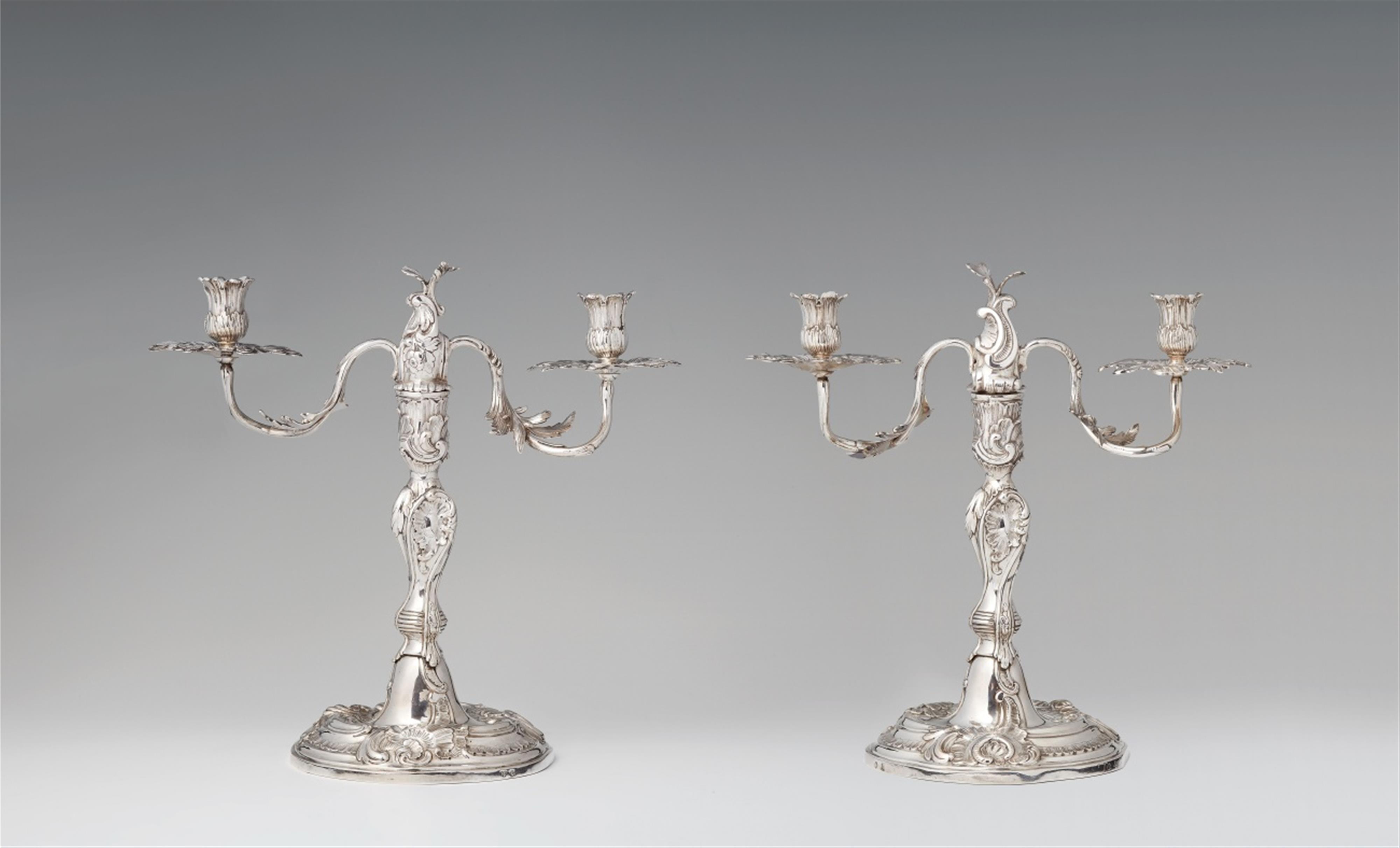 An important pair of Berlin silver candelabra - image-2