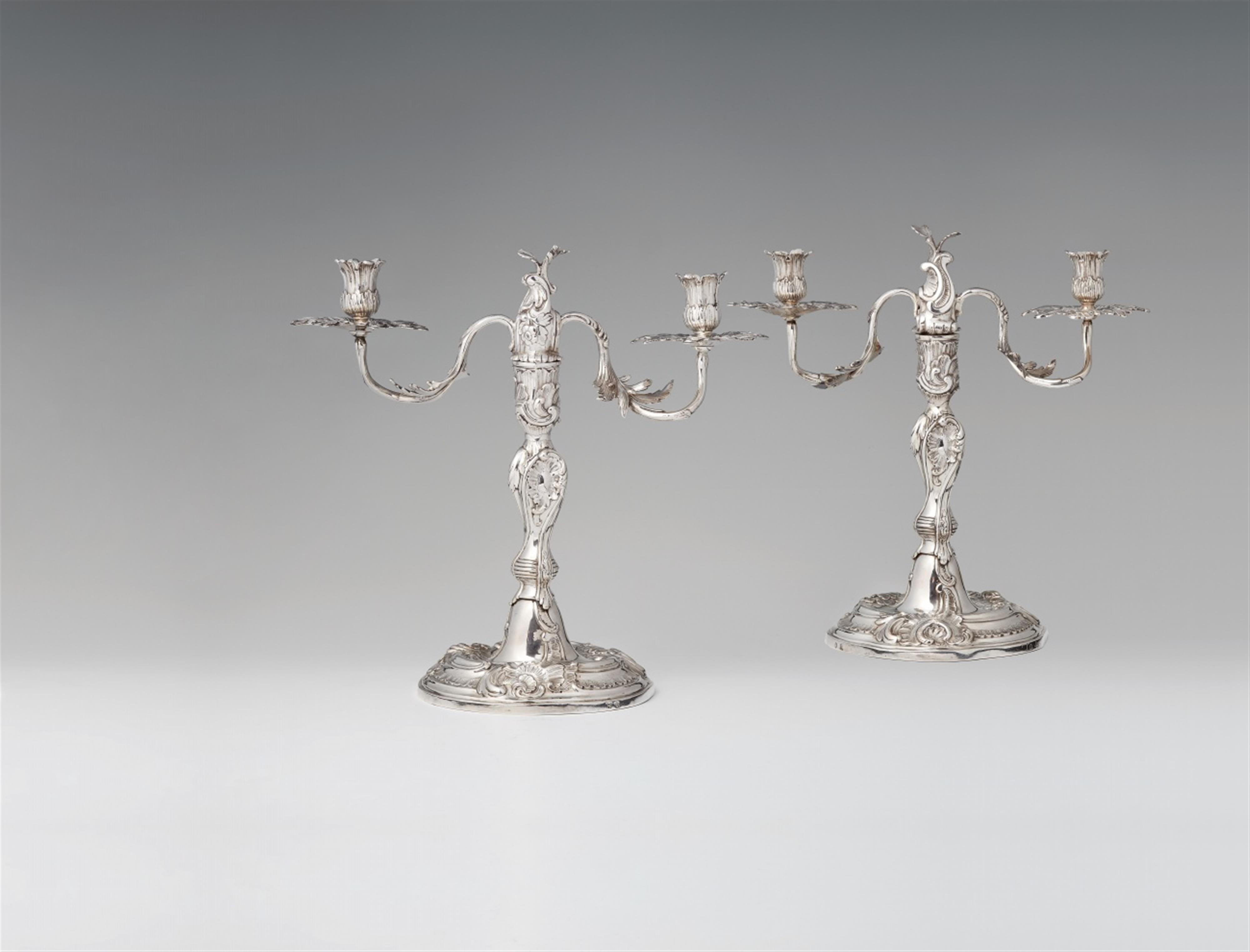 An important pair of Berlin silver candelabra - image-1