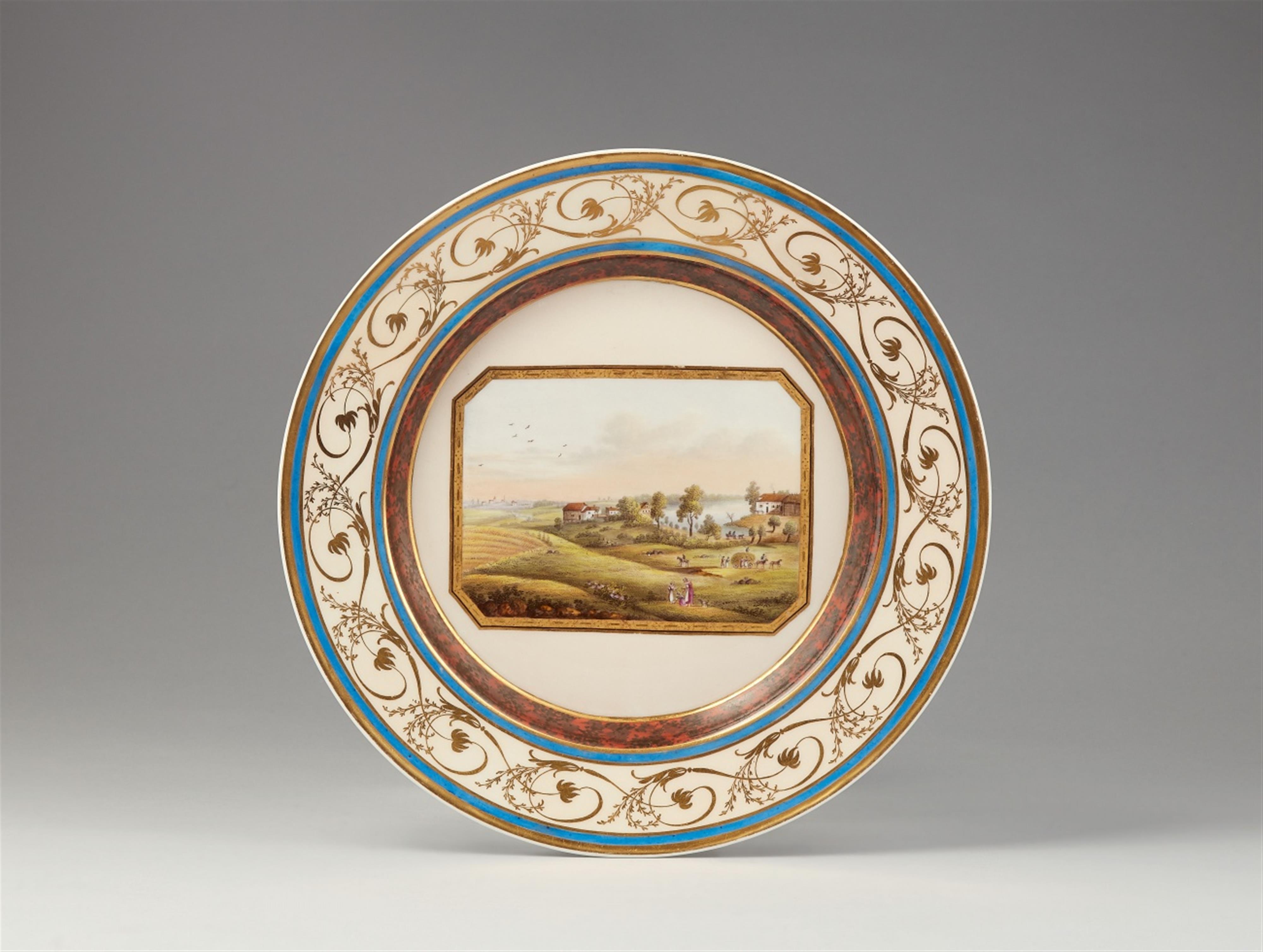 A Berlin KPM porcelain plate with a view of the surroundings of Lauth Mill - image-1