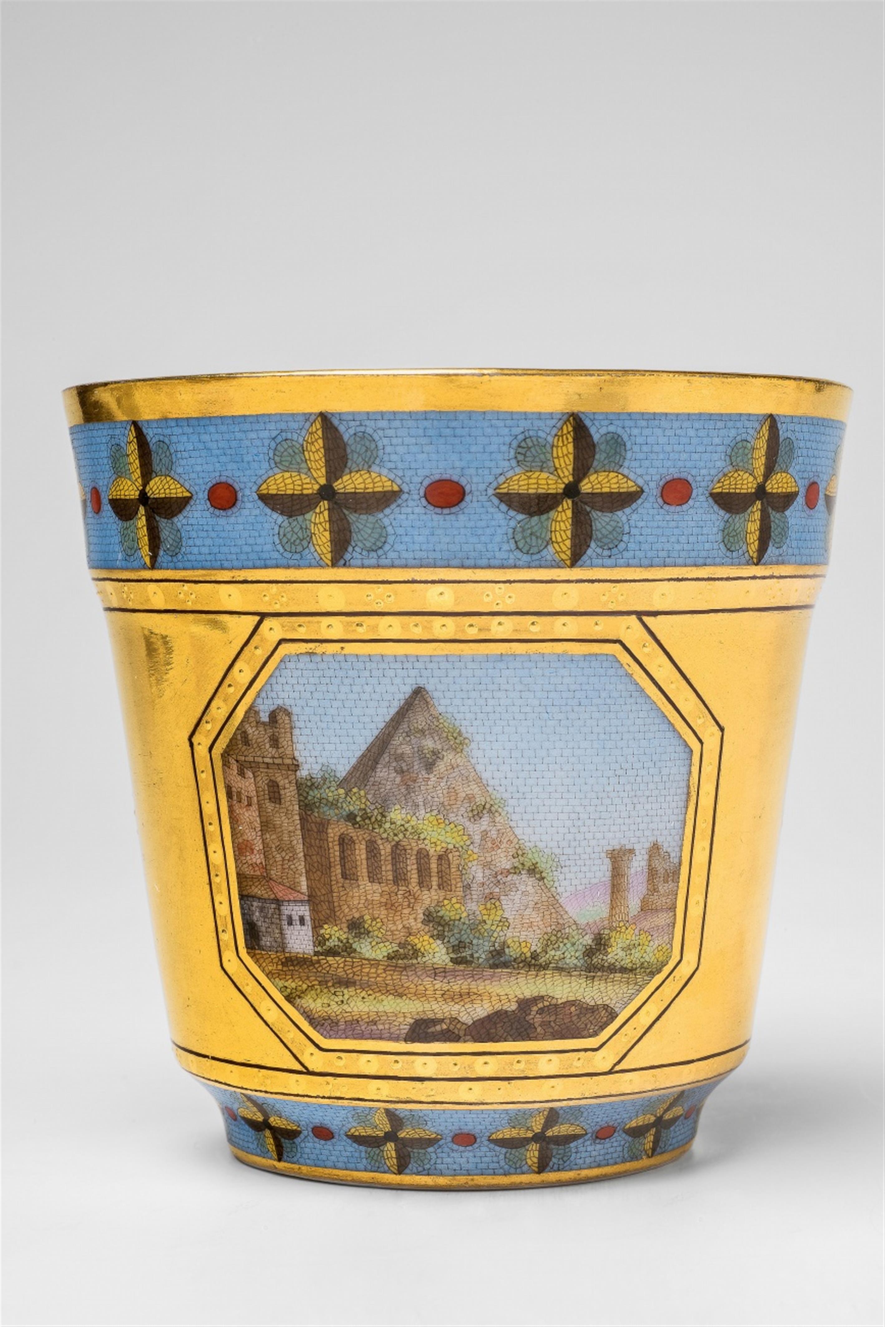 A Berlin KPM porcelain cup with micromosaic decor - image-2