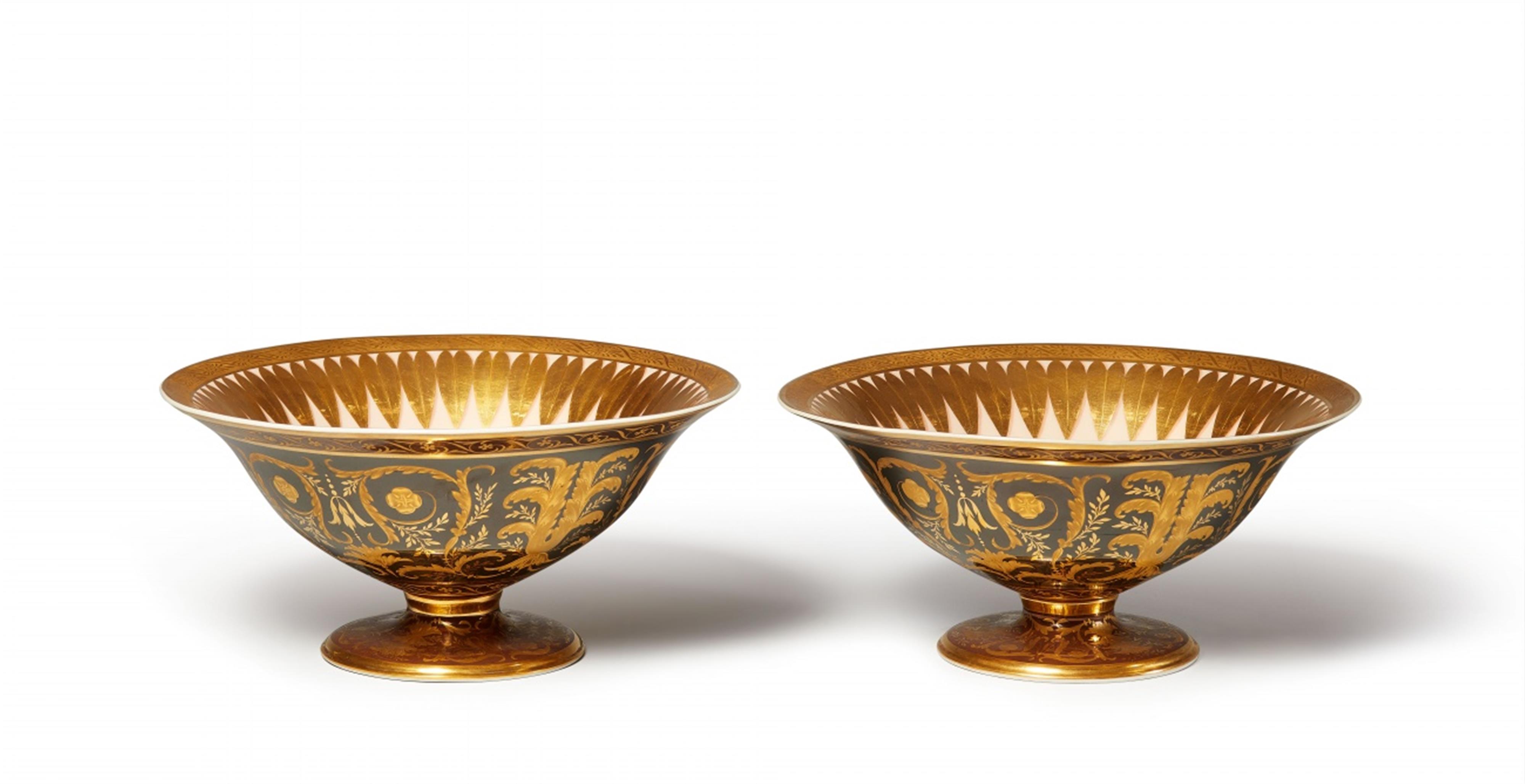 A pair of Berlin KPM porcelain stembowls from the dinner service for John Charles Herries - image-1