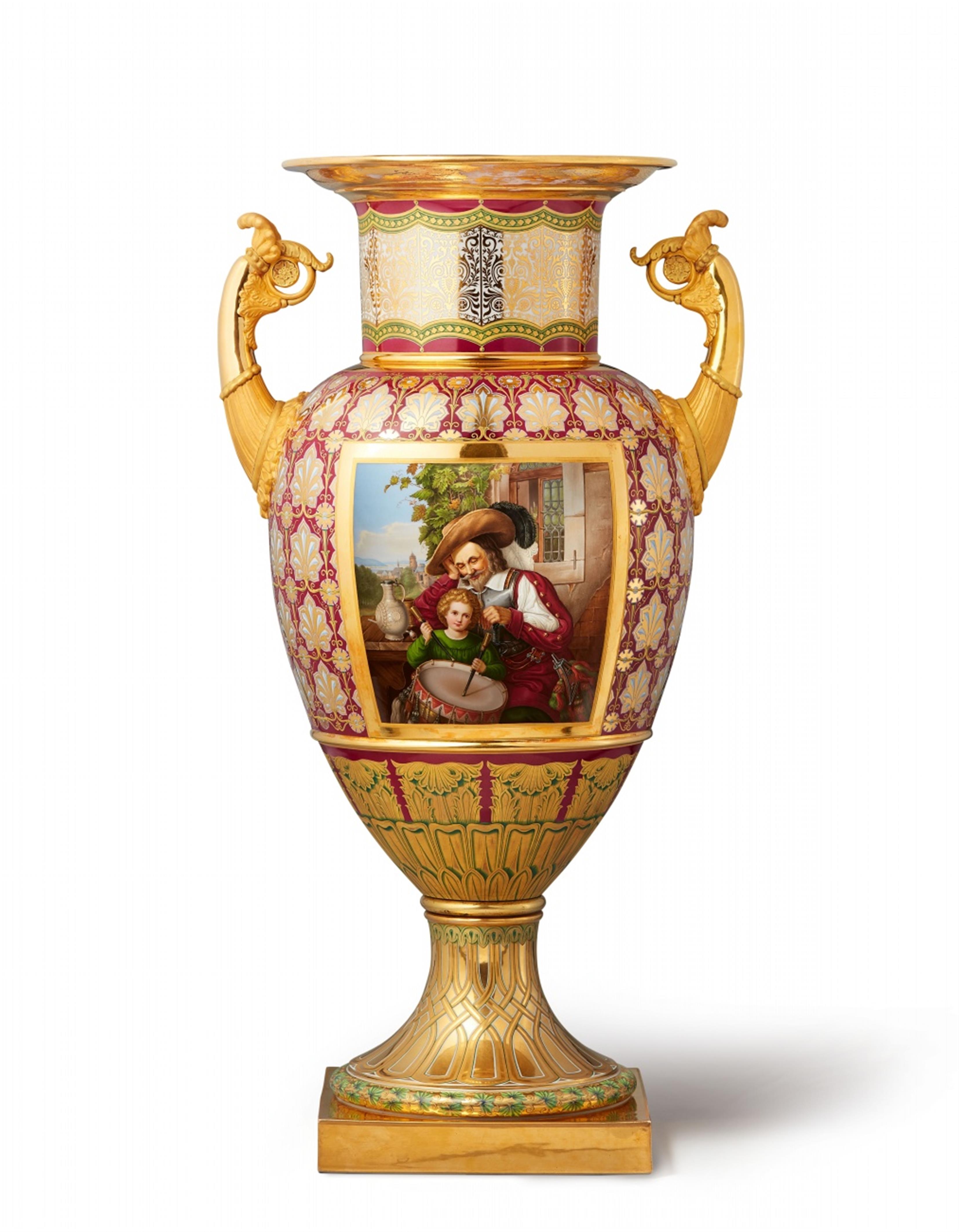 A Royal Berlin KPM porcelain vase with a painting reproduction - image-1