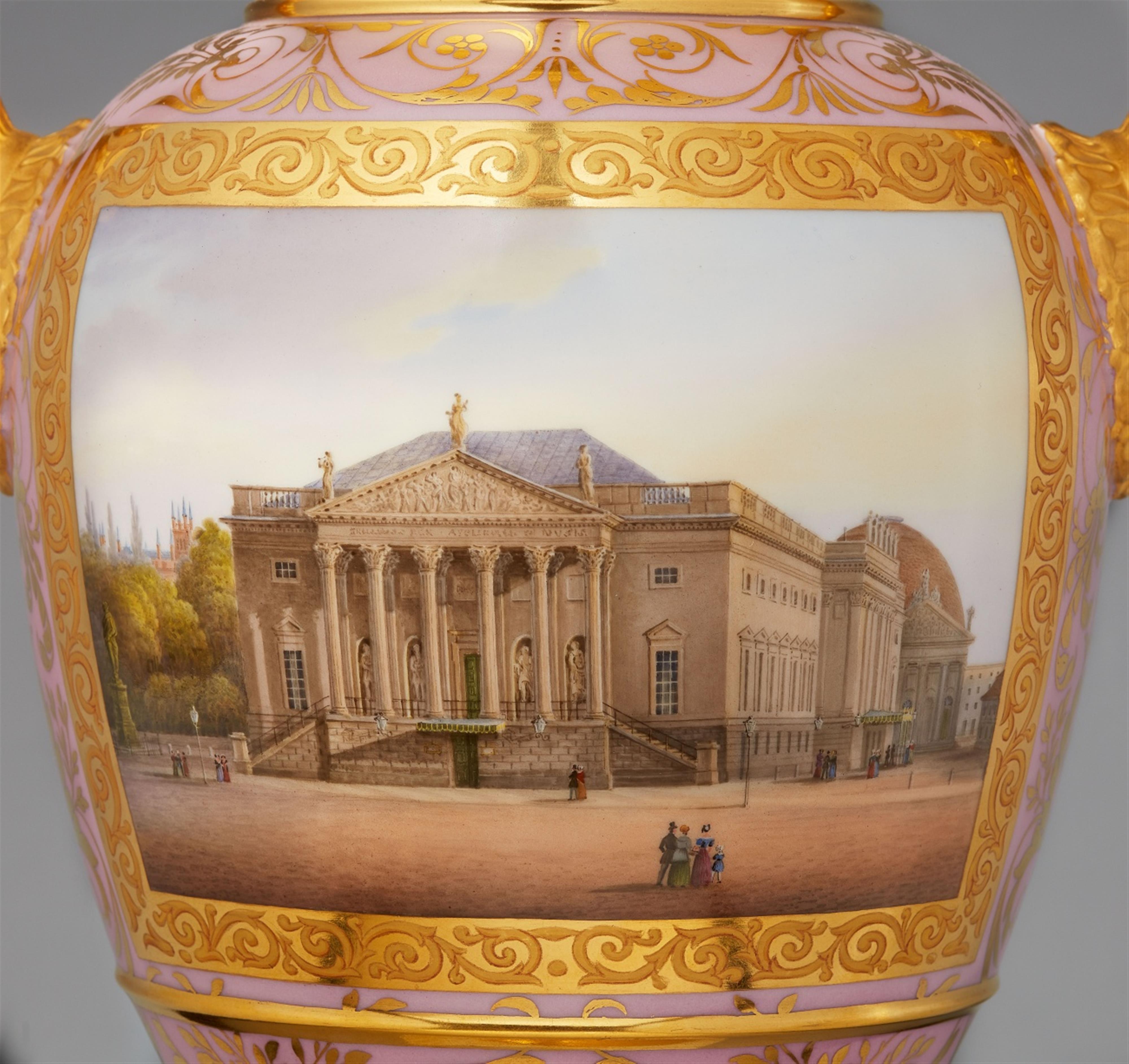 A Berlin KPM porcelain vase with two views of Berlin - image-3