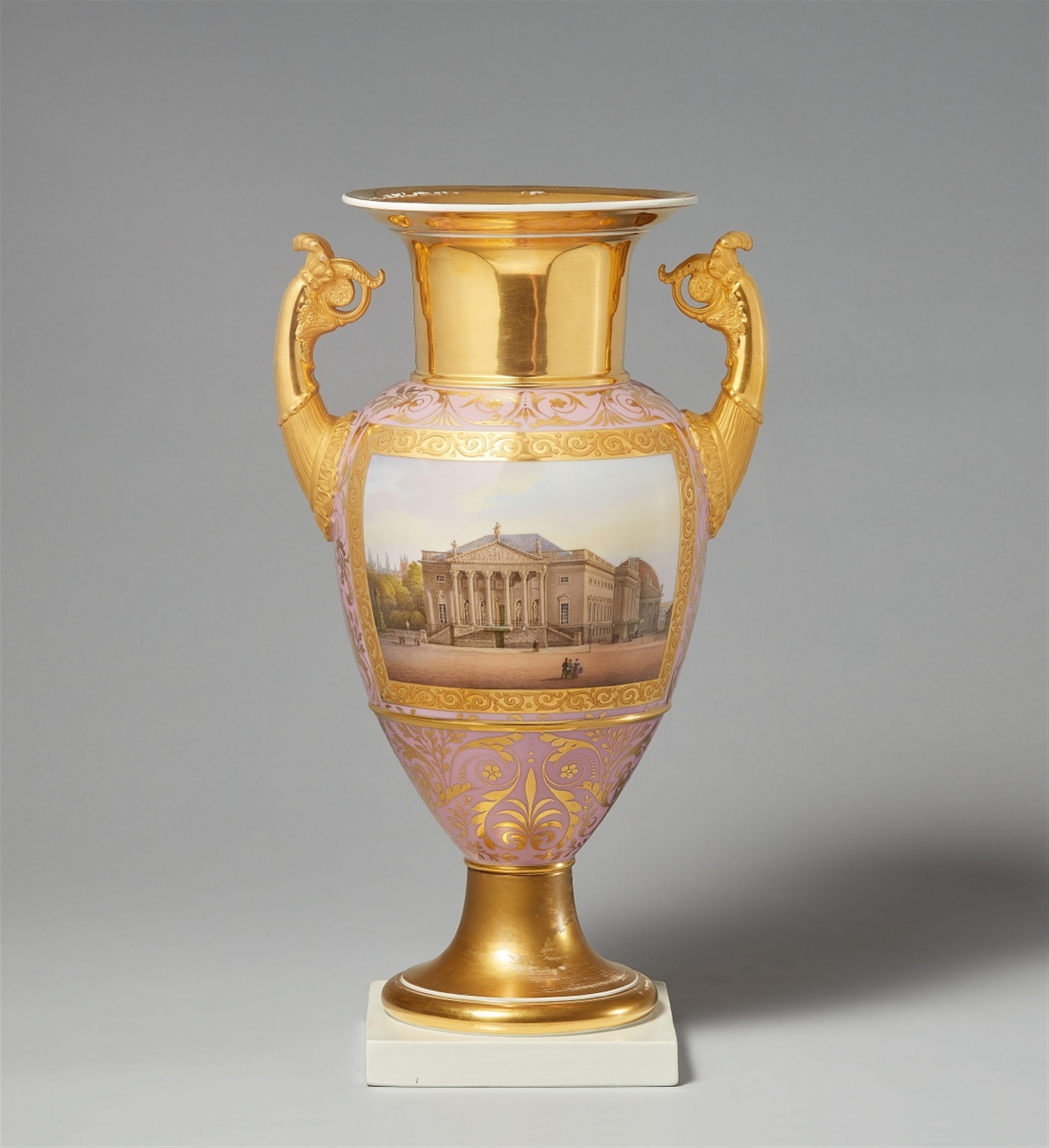 A Berlin KPM porcelain vase with two views of Berlin - image-1