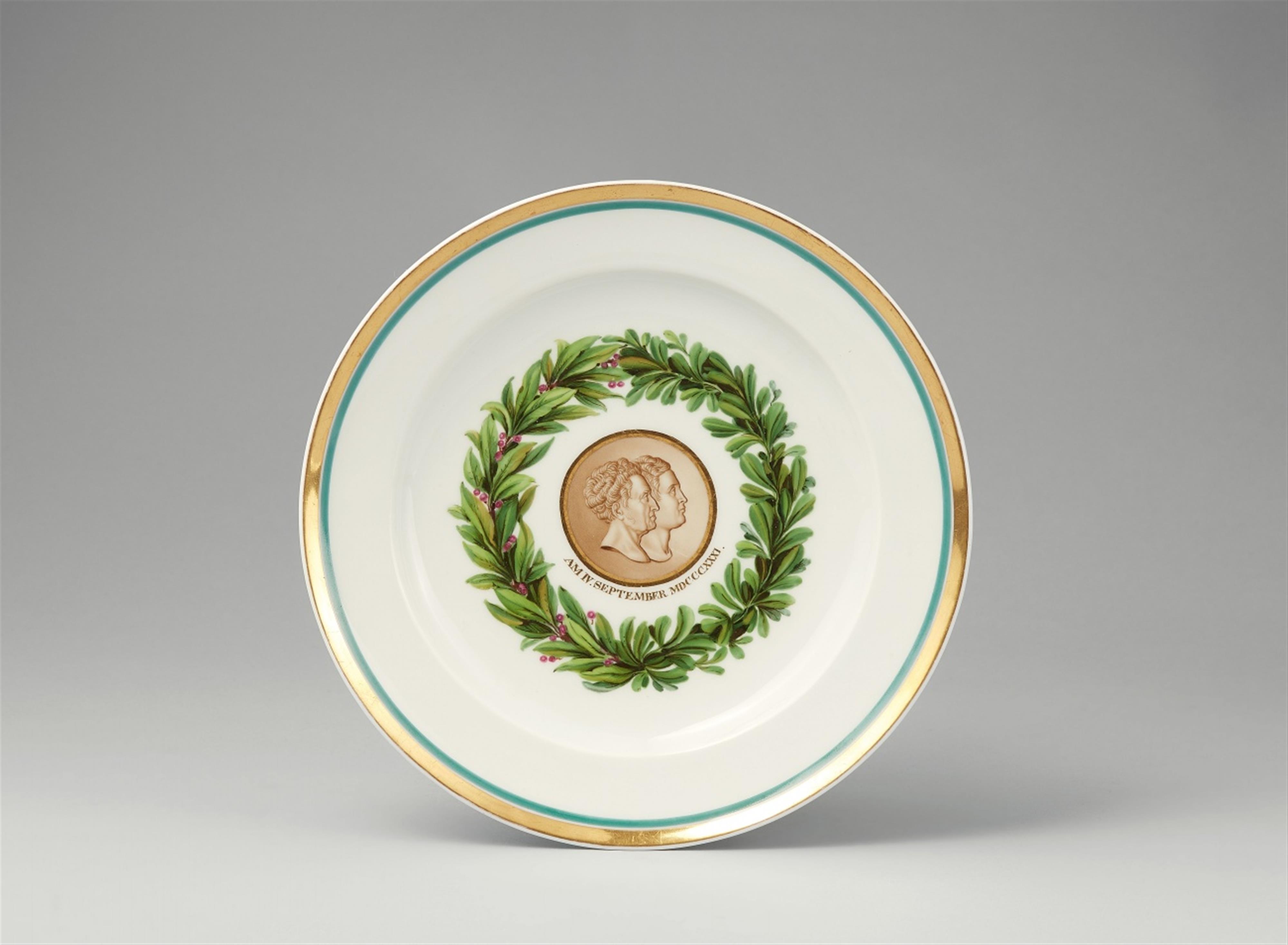 A Meissen porcelain plate commemorating the 4th September 1831 constitution - image-1