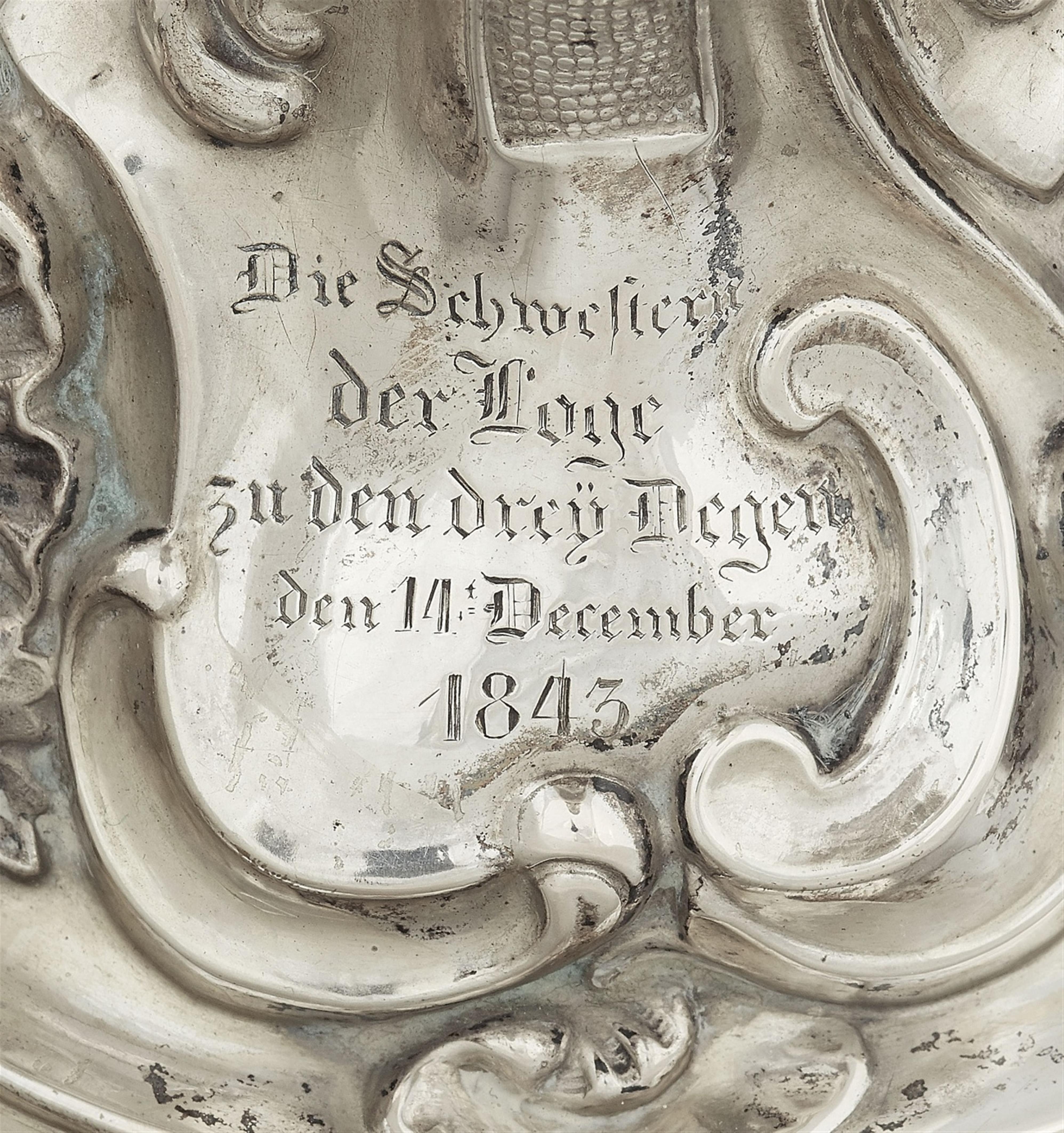 A Berlin silver candelabrum for the Drei Degen Lodge - image-2