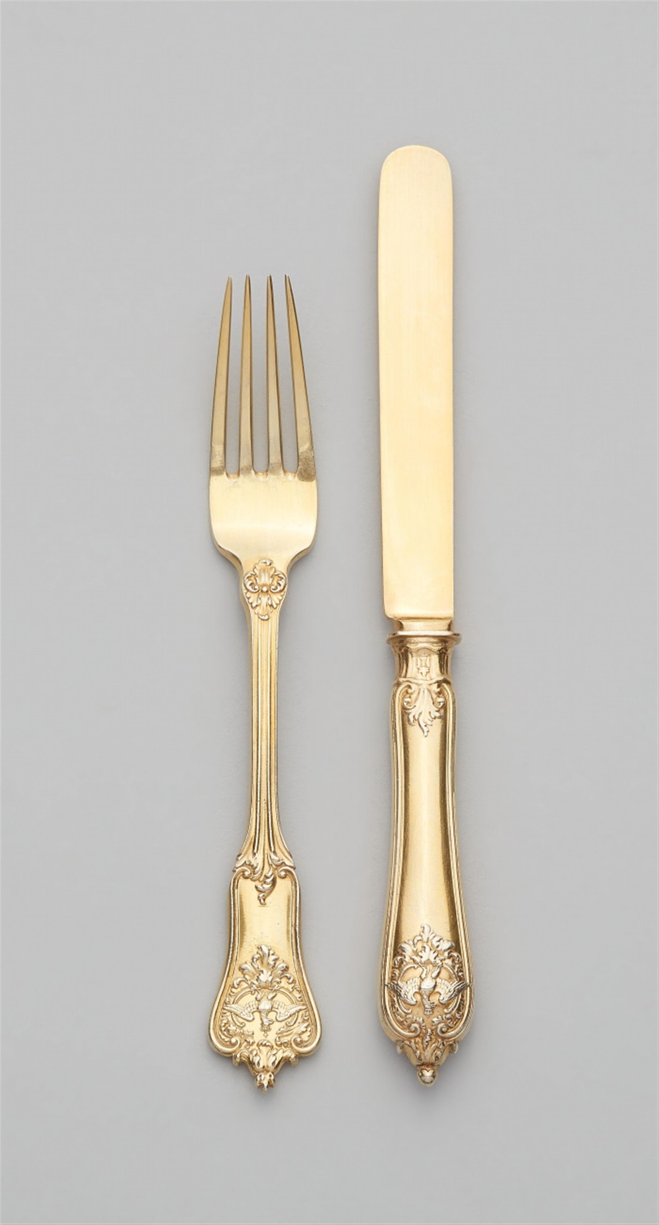 A set of Berlin silver gilt dessert cutlery made for Emperor Wilhelm II - image-1