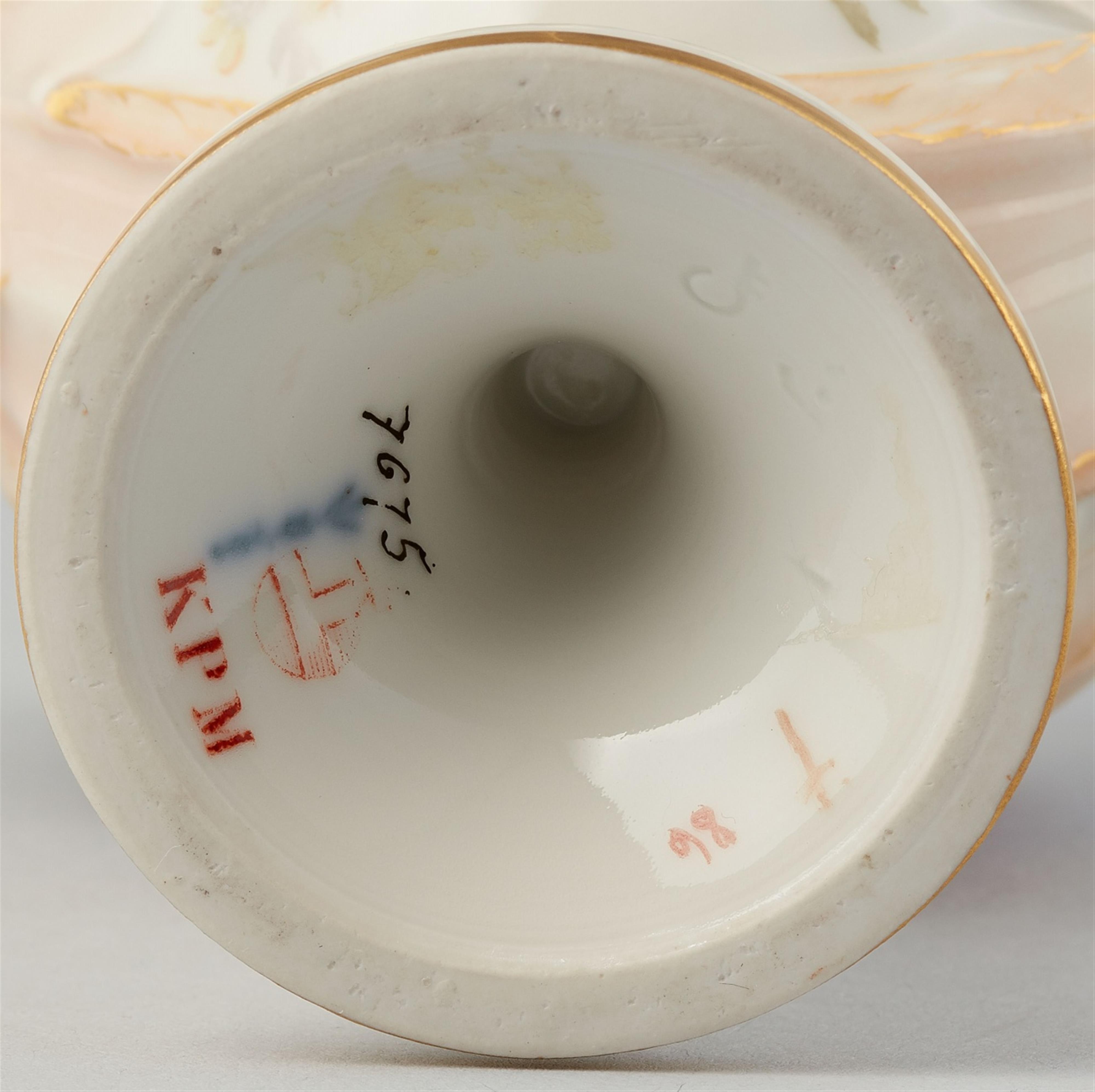 A Berlin KPM porcelain vase with ram's heads - image-2