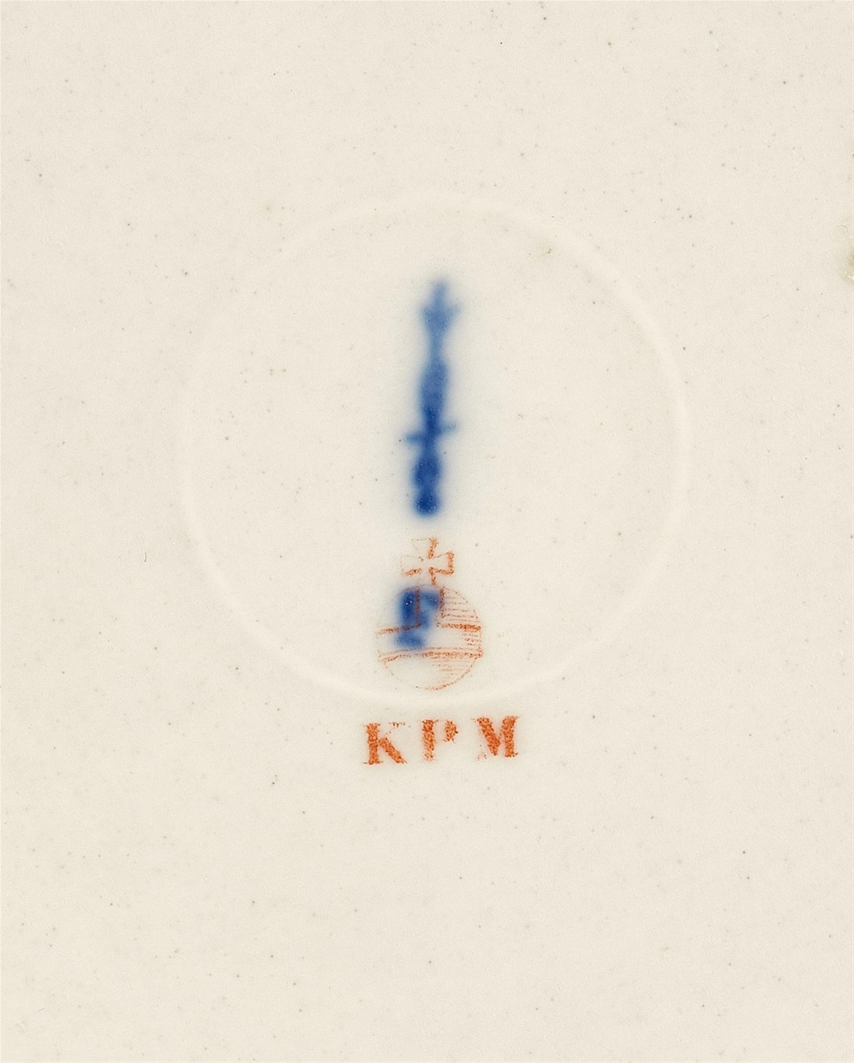 A rare Berlin KPM porcelain dessert plate with relief enamel decor - image-2