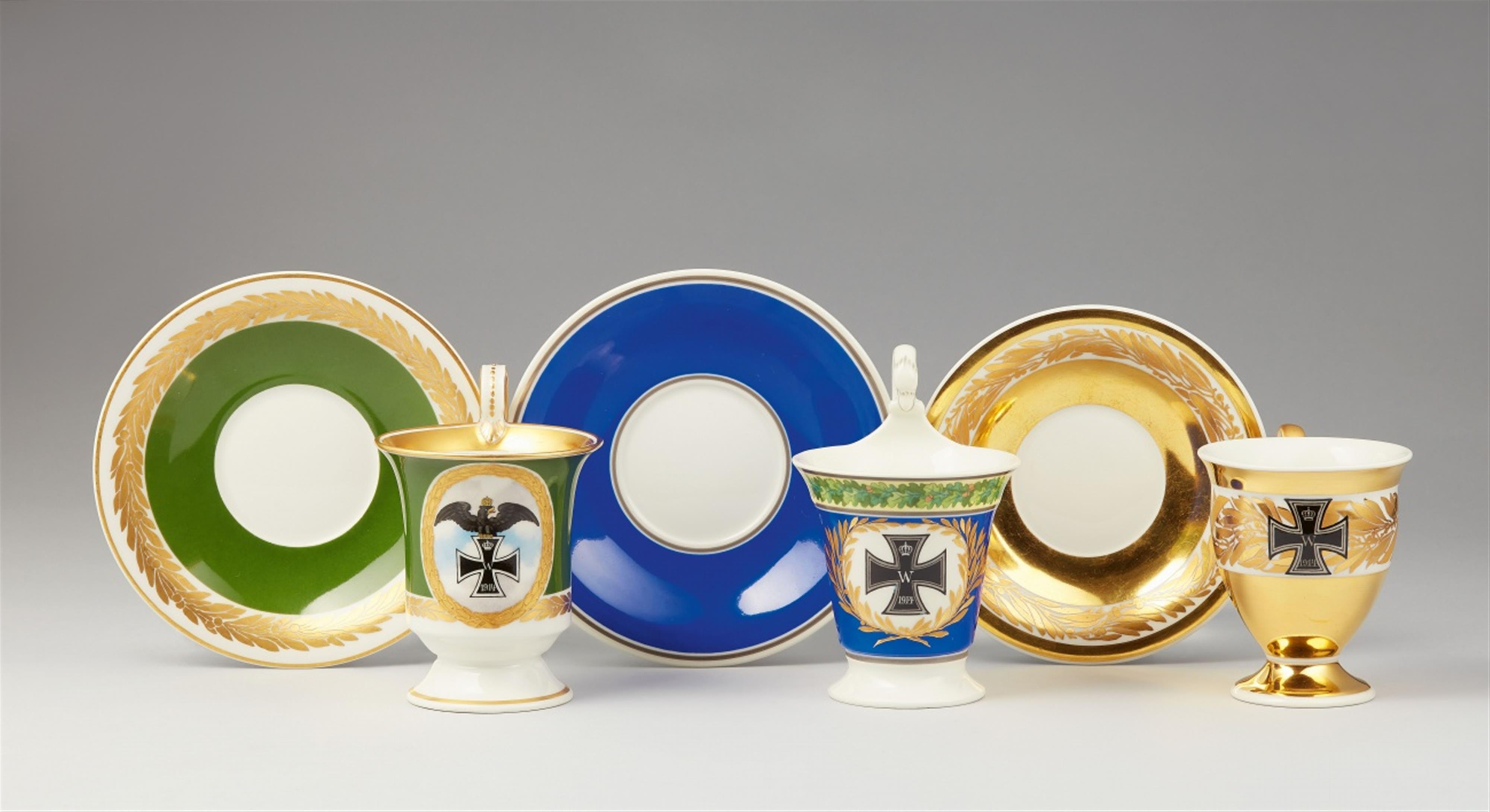 Three Berlin KPM porcelain memorial cups with the Iron Cross - image-1