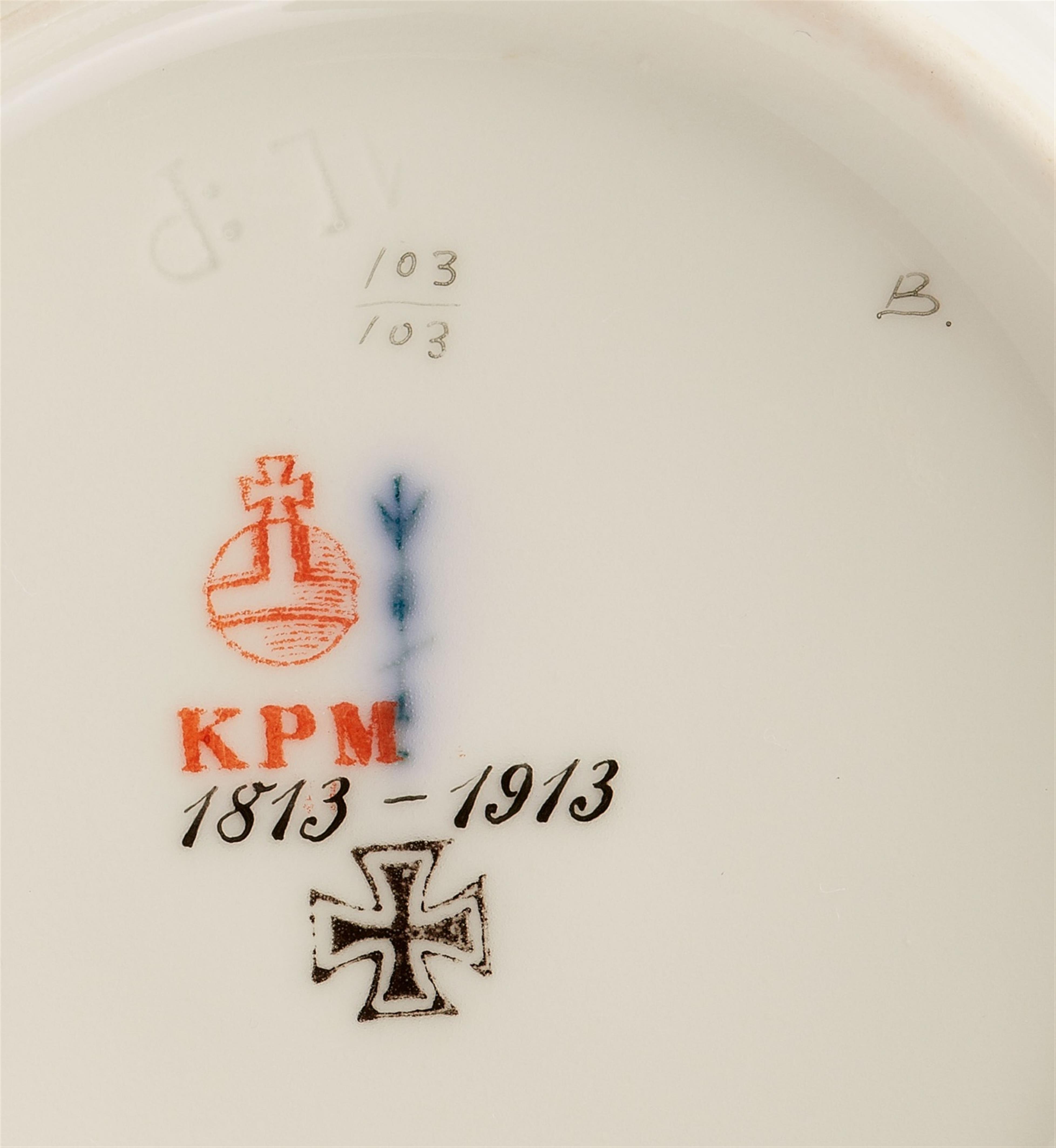 A Berlin KPM porcelain cup commemorating the German Campaign - image-2